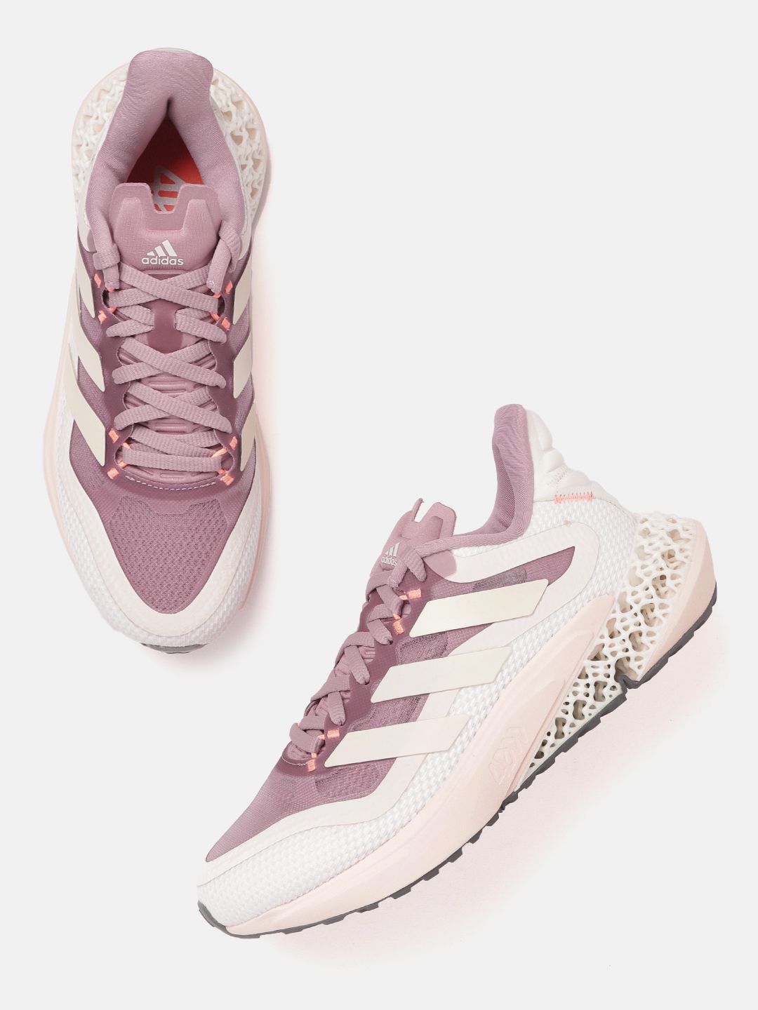 ADIDAS Women Mauve & Beige Woven Design 4DFWD_Pulse Running Shoes Price in India