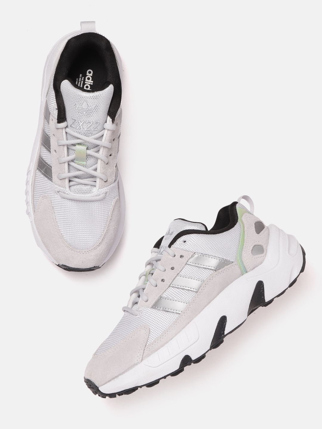 ADIDAS Originals Women Grey Woven Design Zx 22 Boost Ease Sneakers Price in India