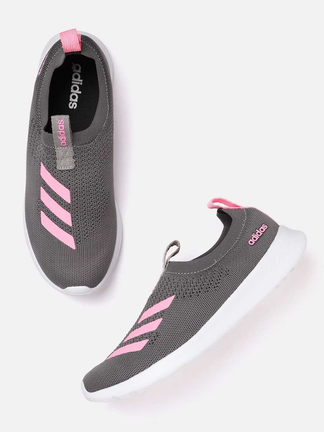 ADIDAS Women Grey & Pink Woven Design AzureWalk Shoes Price in India