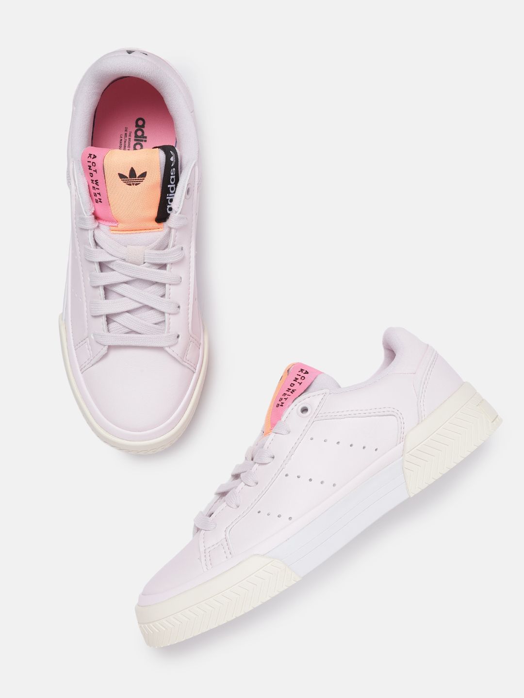 ADIDAS Originals Women Pink Perforations Court Tourino Sneakers Price in India