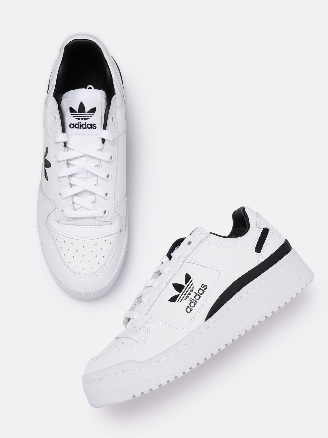 ADIDAS Originals Women White Solid Forum Bold Sneakers with Perforation Detail