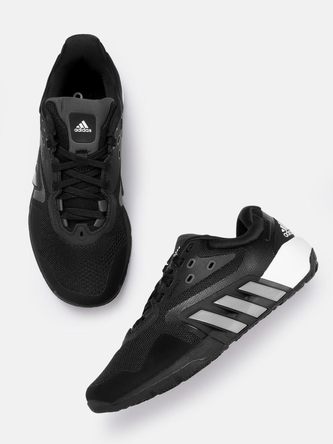 ADIDAS Women Black Woven Design Dropset Training Shoes Price in India