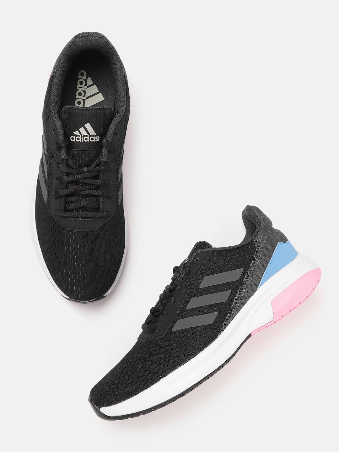 ADIDAS Women Black Woven Design Solid Runesy Running Shoes Price in India