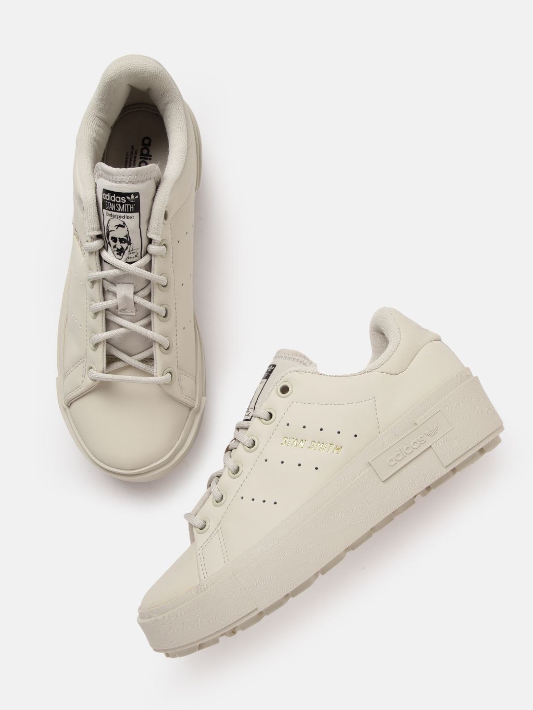 ADIDAS Originals Women Off White Solid Stan Smith Bonega Sneakers Price in India