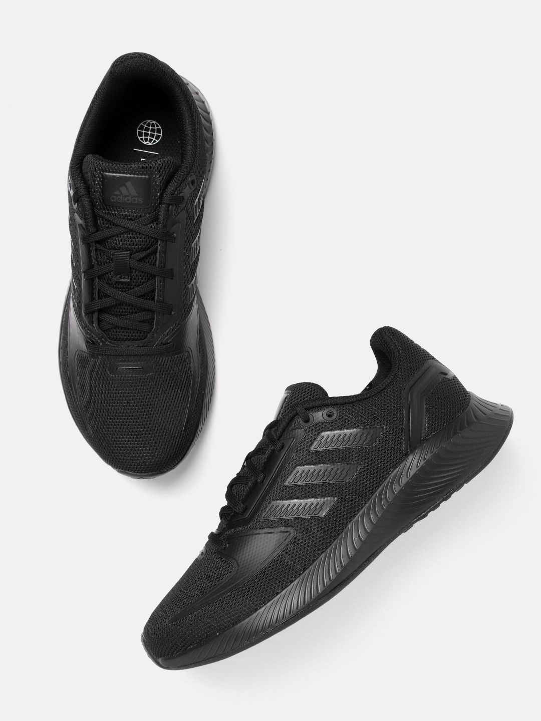 ADIDAS Women Black Woven Design Runfalcon 2.0 Running Shoes Price in India