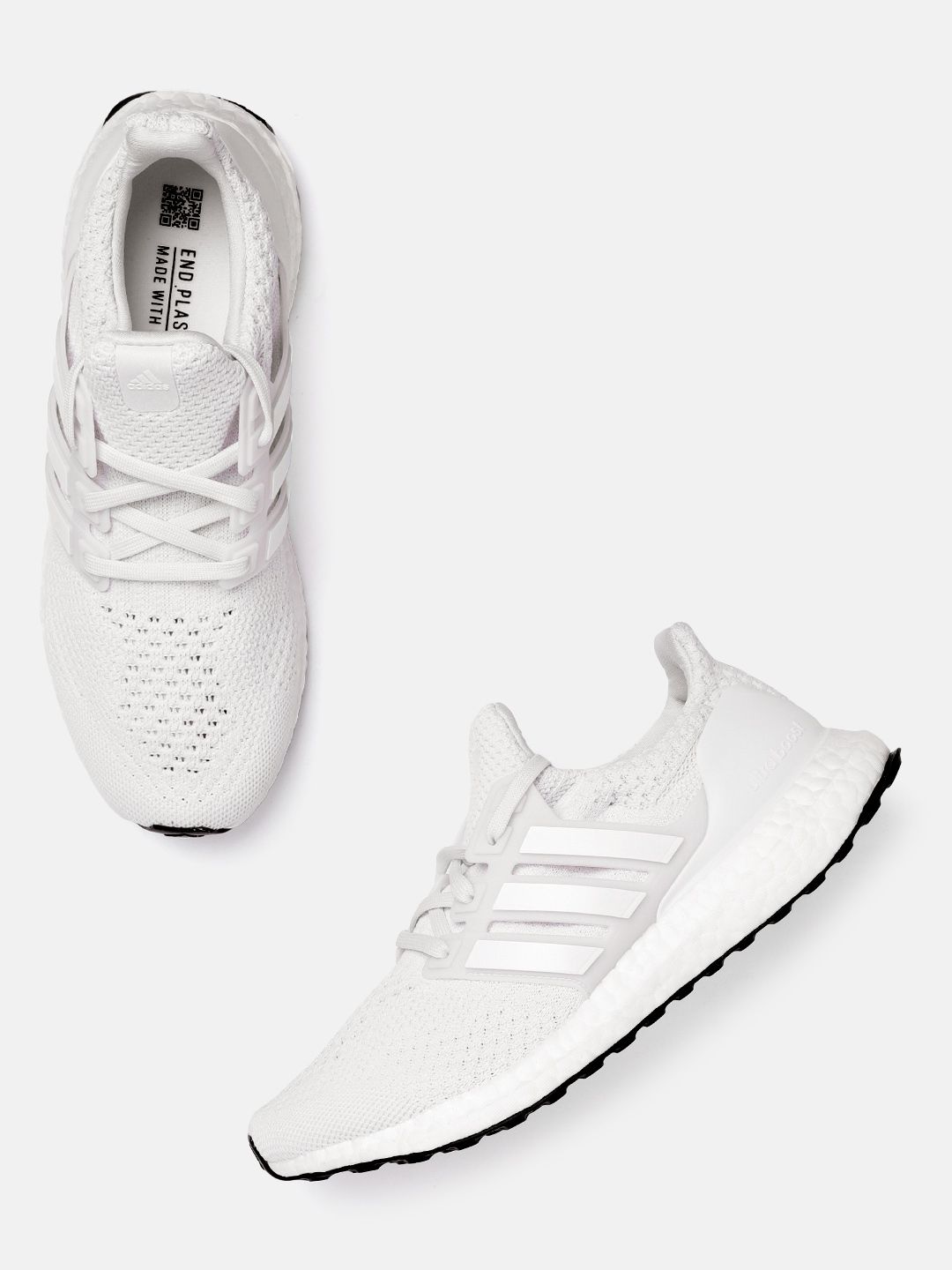 ADIDAS Women White Woven Design Boost Midsole Ultraboost 5.0 DNA Running Shoes Price in India