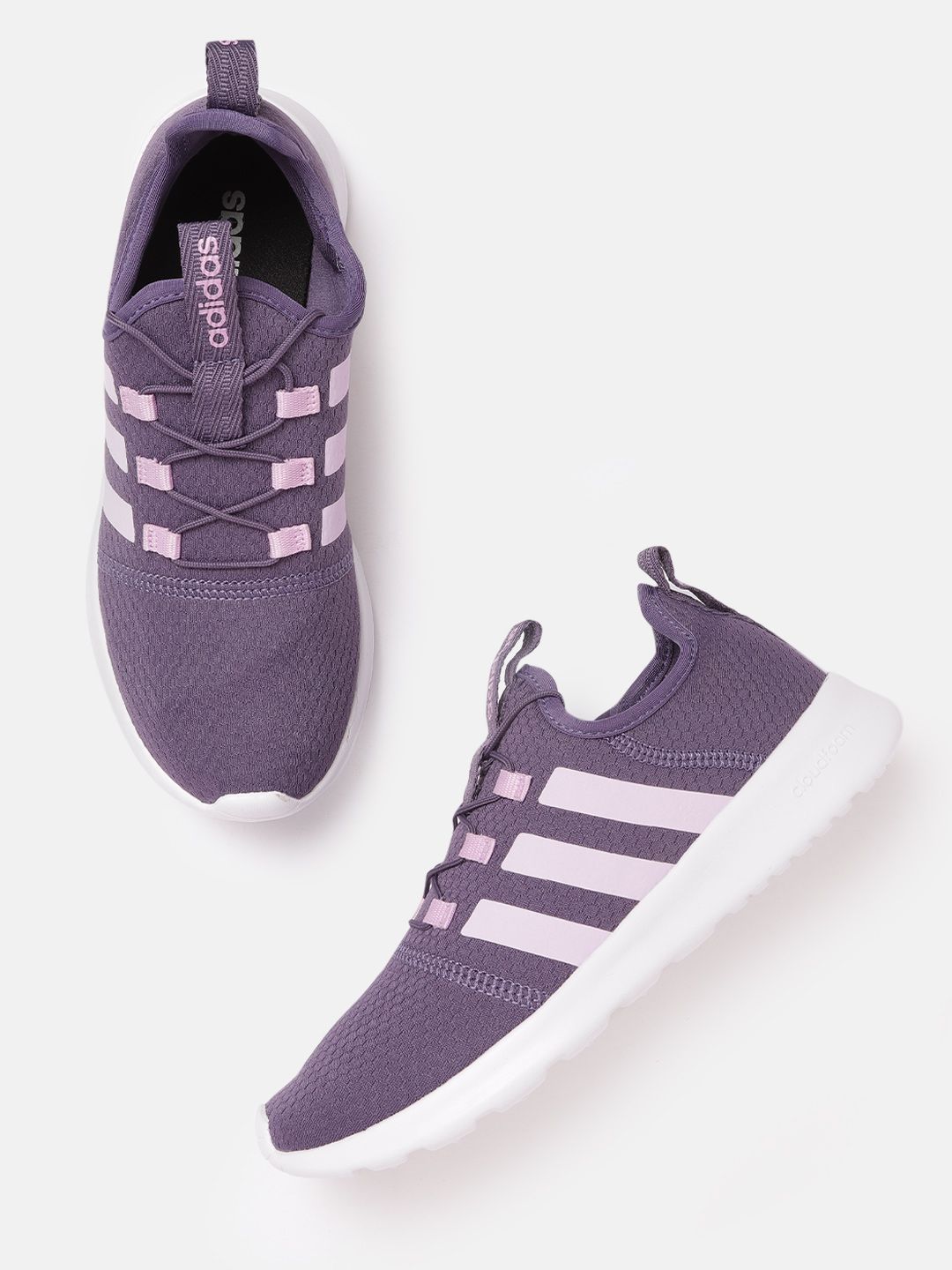 ADIDAS Women Purple & Pink Woven Design Aestheto Running Shoes Price in India