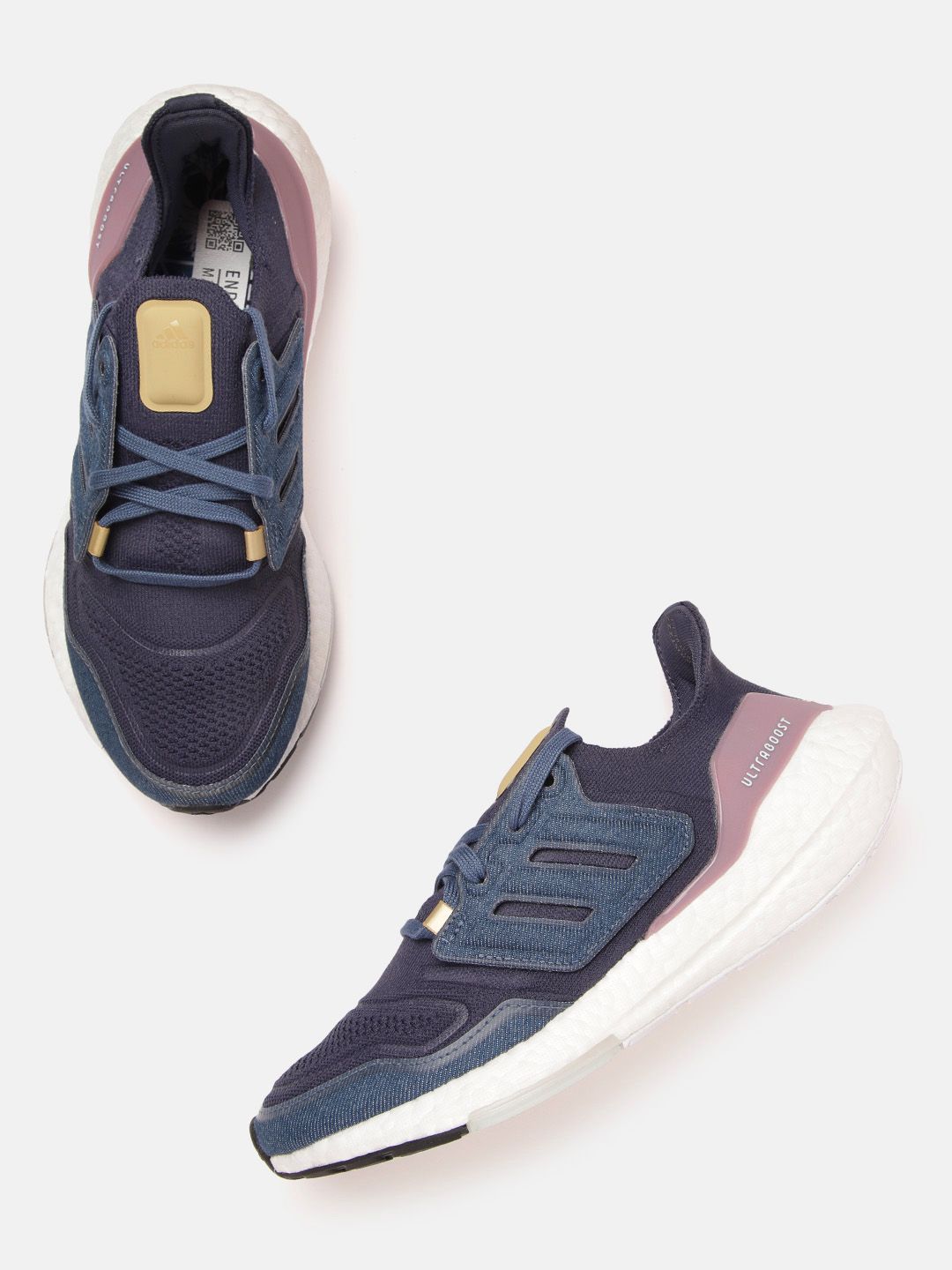 ADIDAS Women Navy Blue Woven Design Ultraboost 22 Running Shoes Price in India