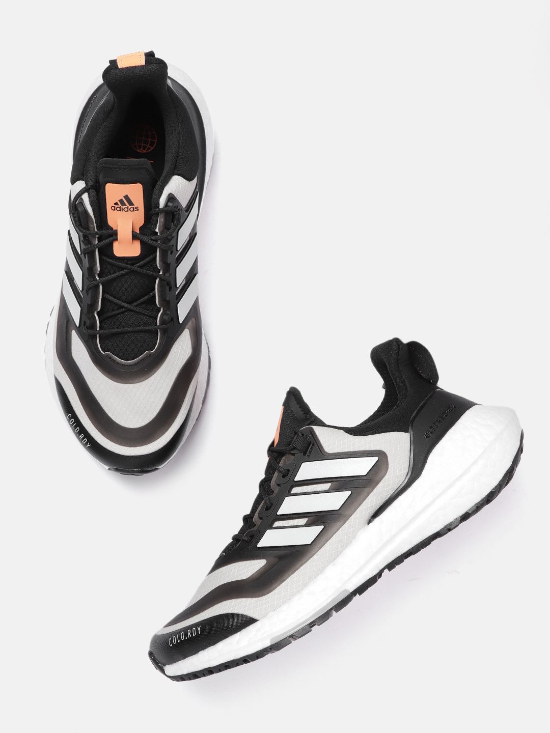 ADIDAS Women Black & White Colourblocked Ultraboost 22 C.RDY II Running Shoes Price in India