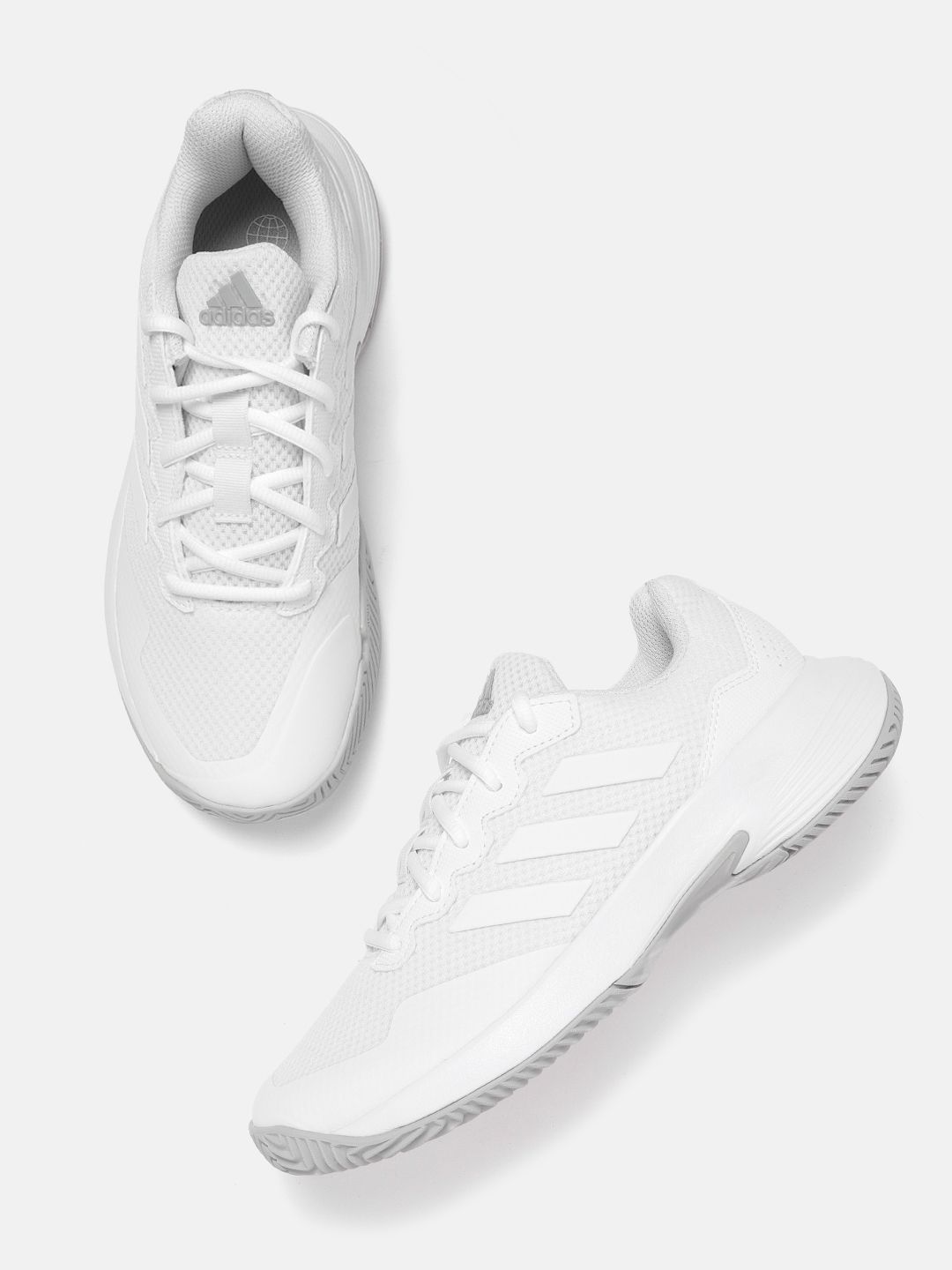 ADIDAS Women White Woven Design Gamecourt 2 Tennis  Shoes Price in India