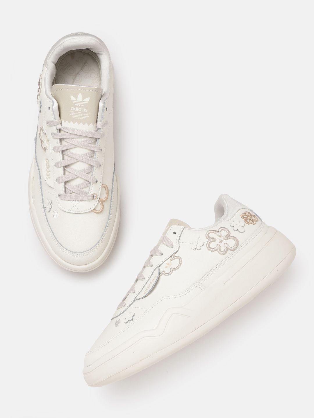 ADIDAS Originals Women Off-White Leather Her Court Sneakers Price in India