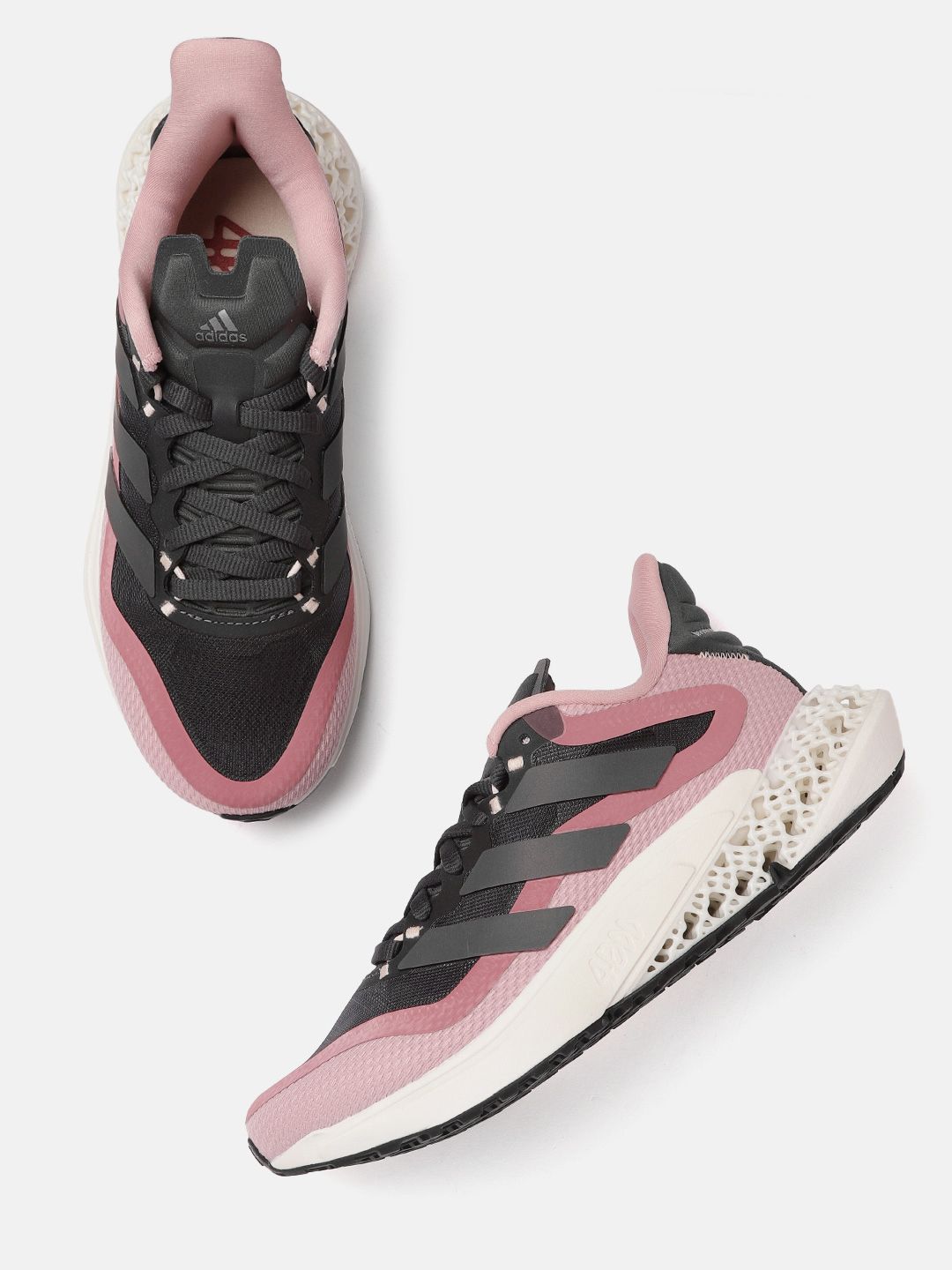 ADIDAS Women Black & Pink Woven Design 4DFWD_Pulse Running Shoes Price in India