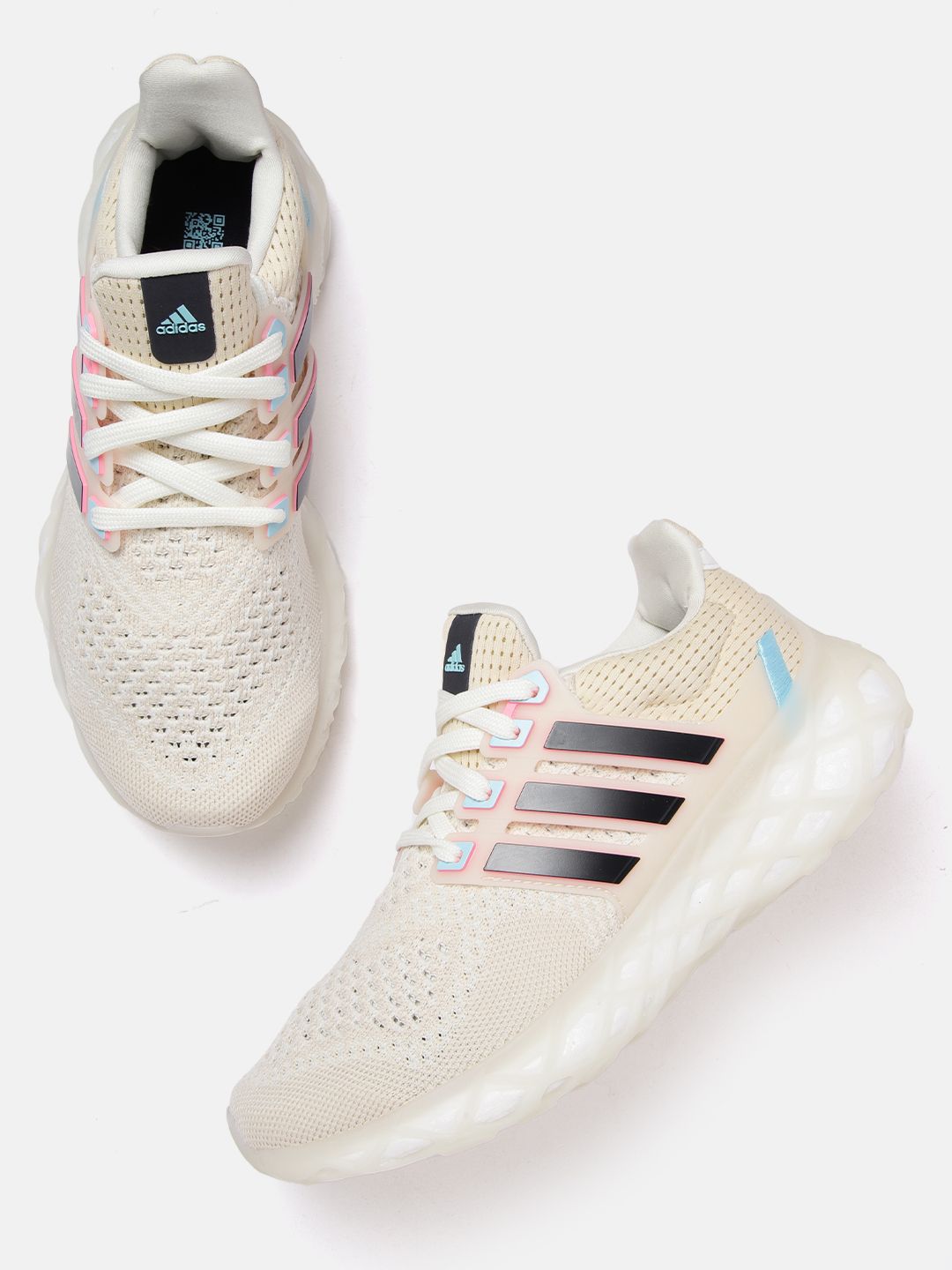 ADIDAS Women Off White Women Design Ultraboost Web DNA Running Shoes Price in India