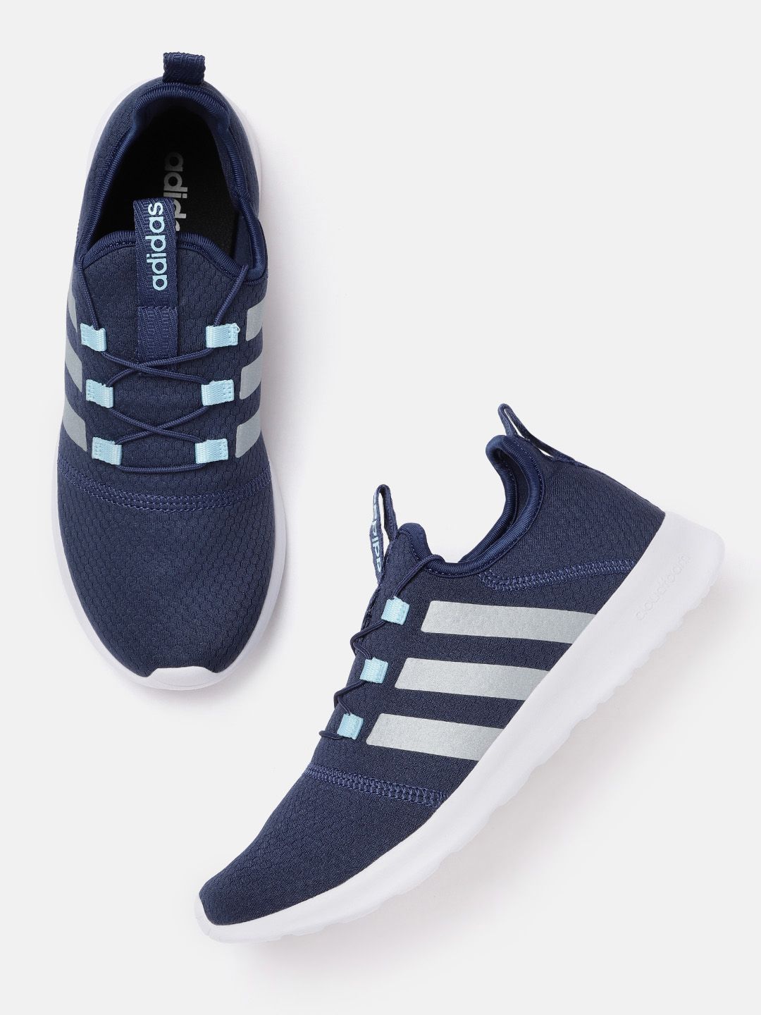 ADIDAS Women Navy Blue Woven Design Aestheto Running Shoes Price in India