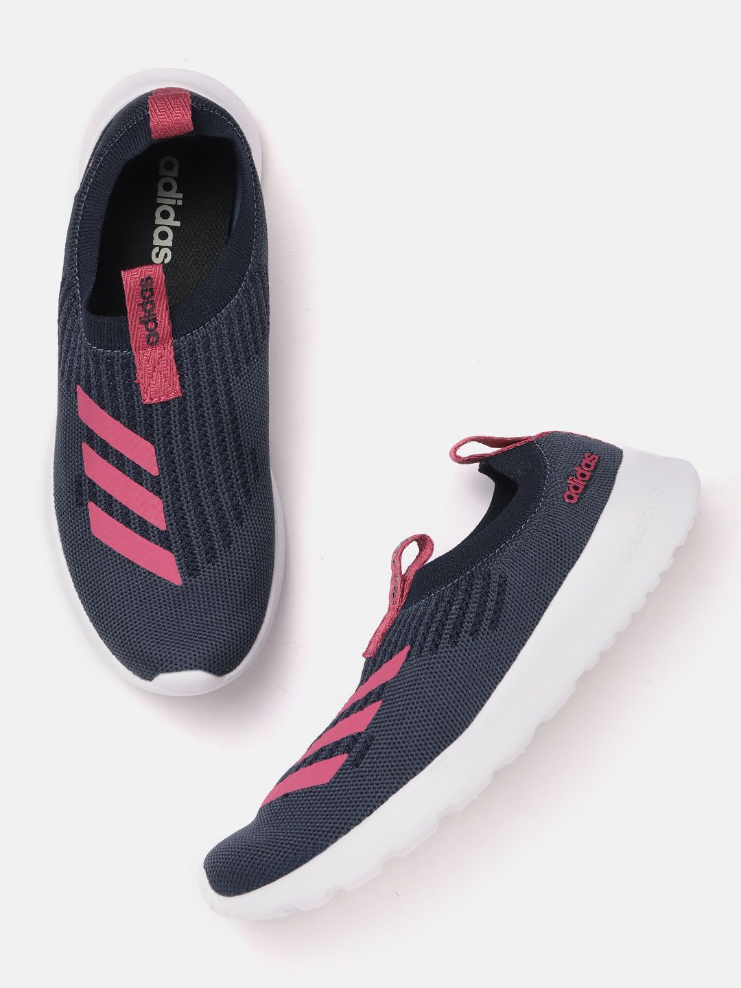 ADIDAS Women Navy Blue & Fuchsia Pink Woven Design AzureWalk Shoes Price in India