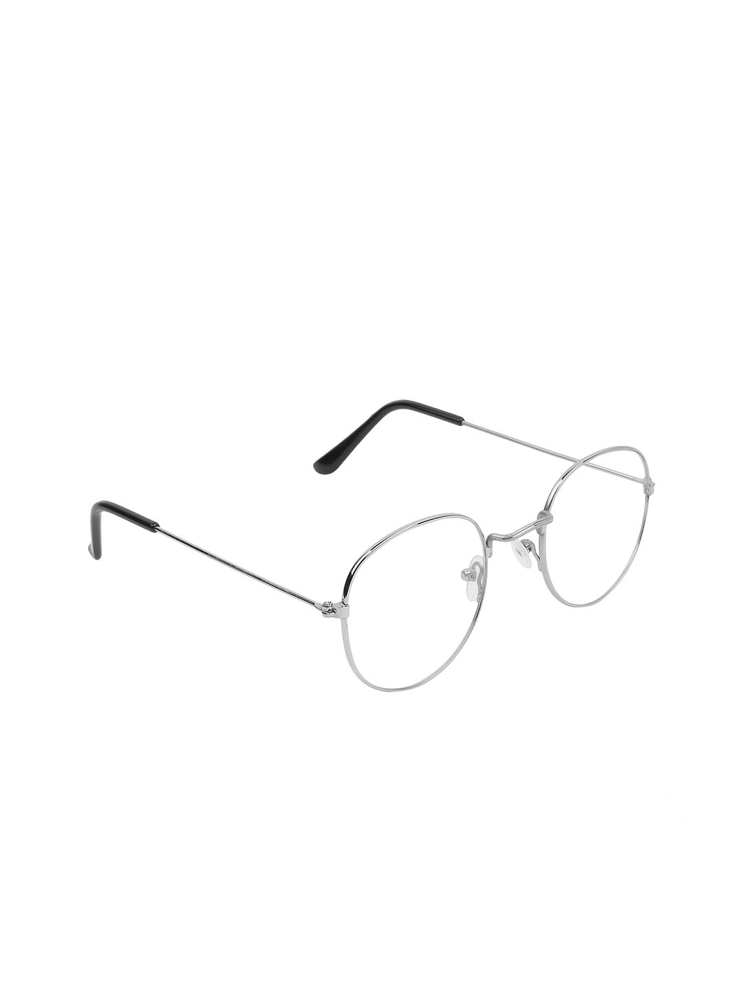 CRIBA Unisex Clear Lens & Silver-Toned Round Sunglasses with UV Protected Lens Price in India