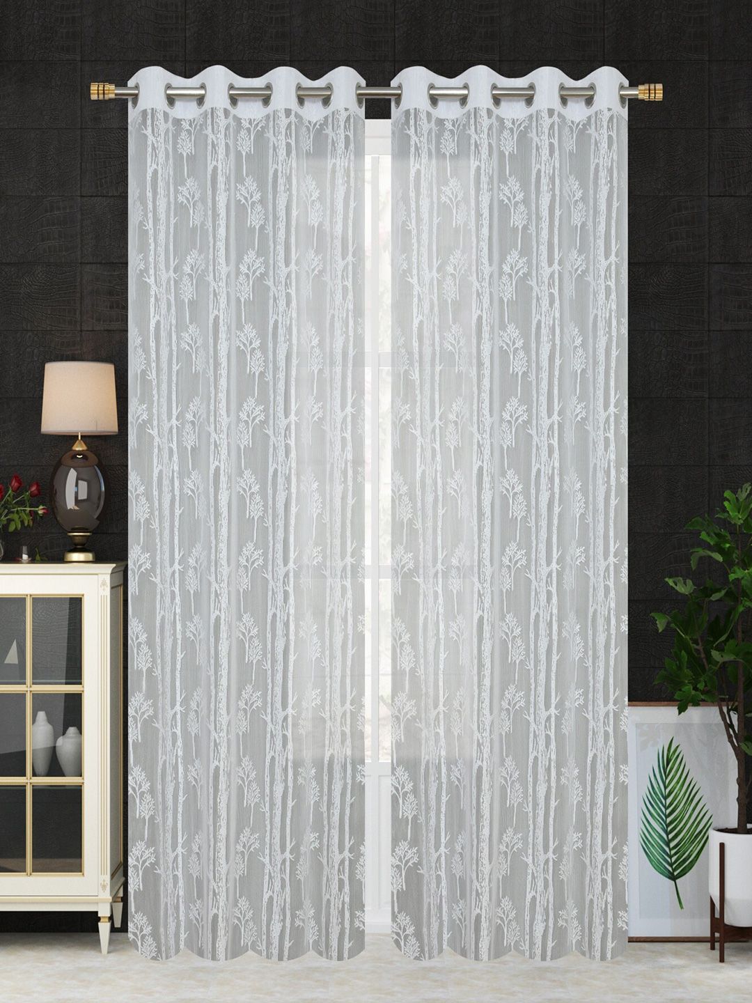 Homefab India Unisex White Curtains and Sheers Price in India