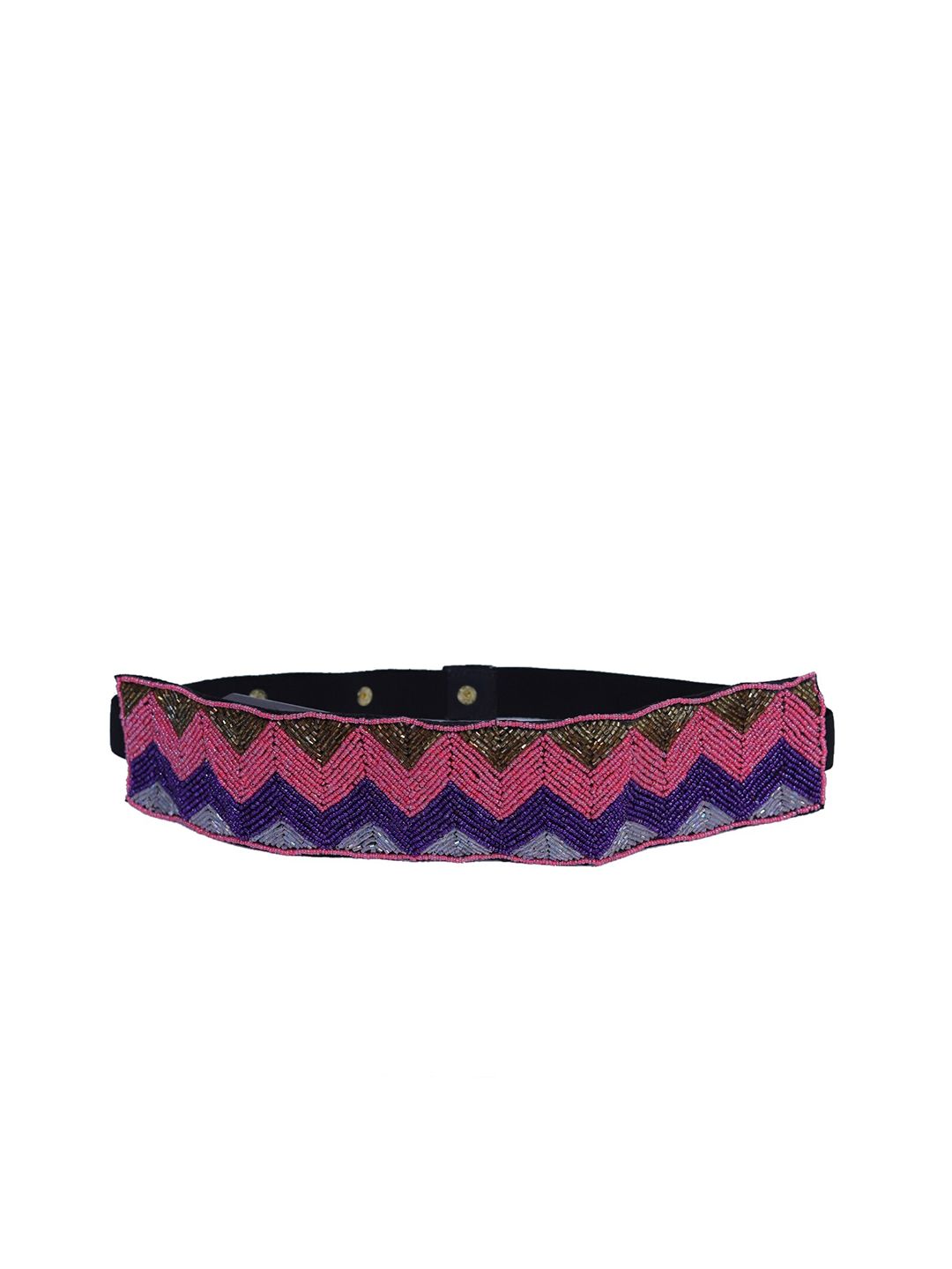 FABBHUE Women Pink & Navy Blue Cotton Belt Price in India