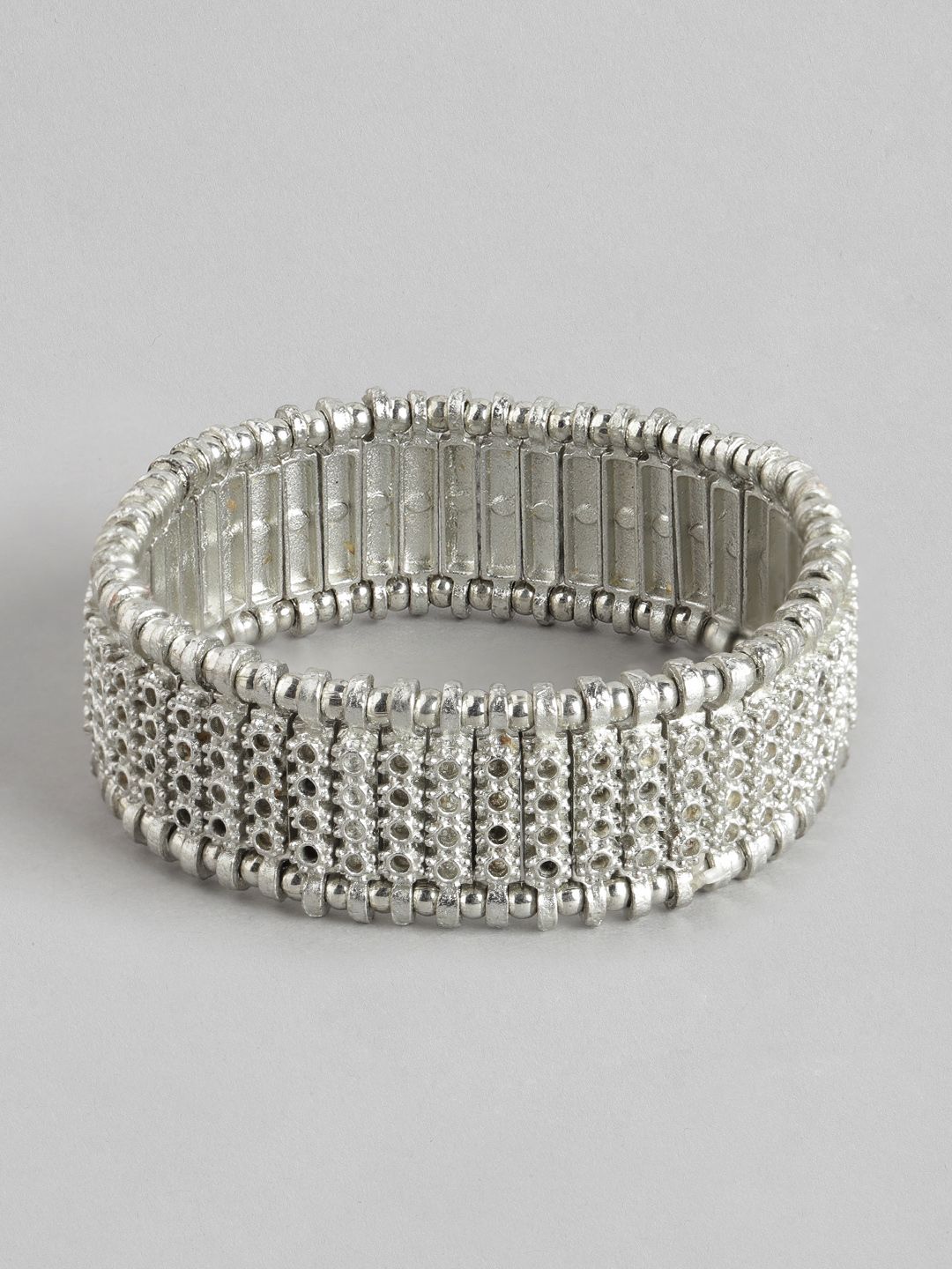 RICHEERA Women Silver-Plated Cuff Bracelet Price in India