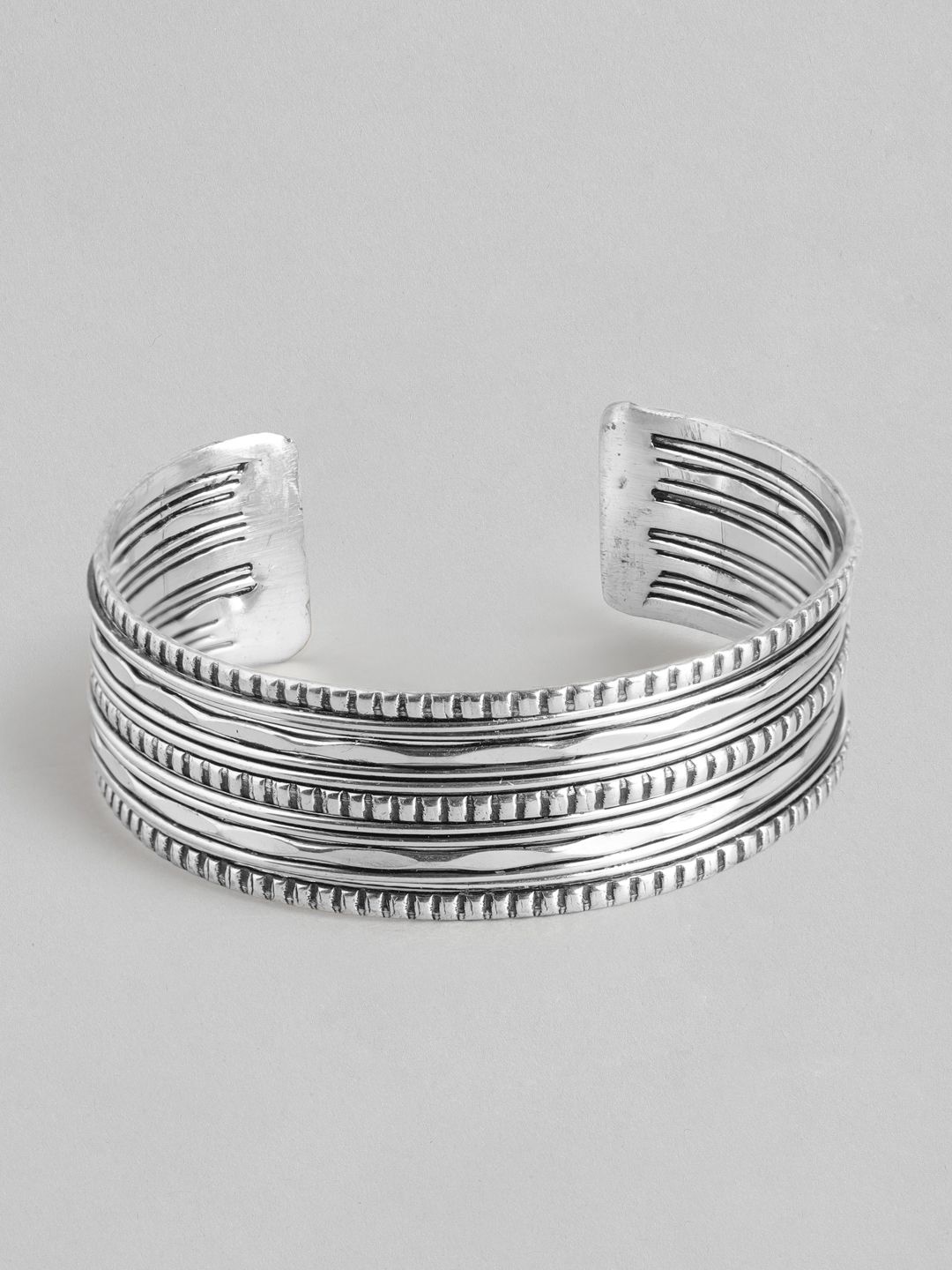 RICHEERA Women Silver-Plated Cuff Bracelet Price in India