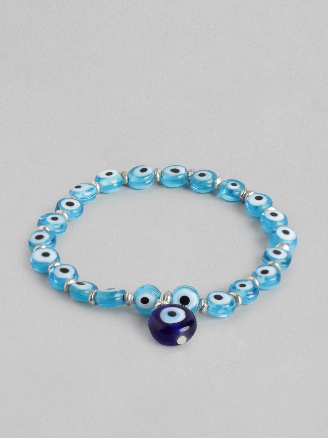 RICHEERA Women Blue & White Evil-Eye Armlet Bracelet Price in India