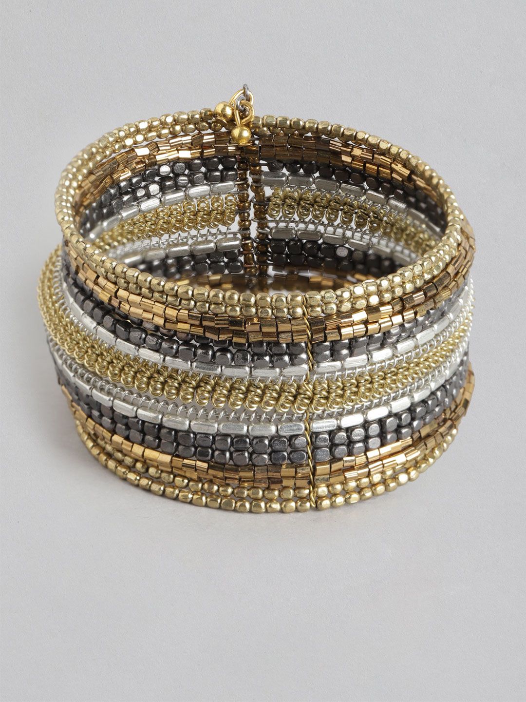 RICHEERA Women Gold-Plated & Silver-Toned Cuff Bracelet Price in India