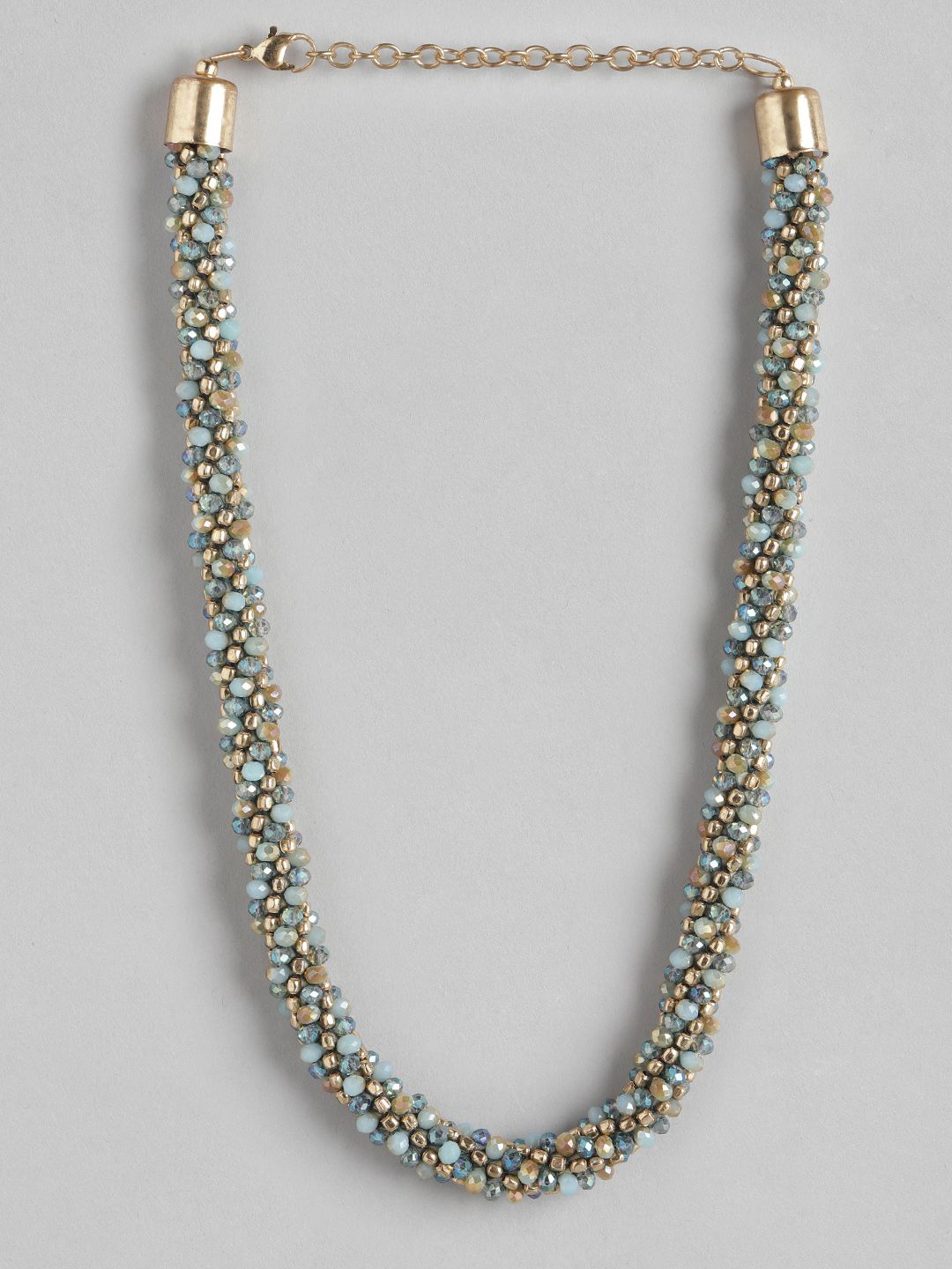 RICHEERA Blue & Gold-Toned Gold-Plated Necklace Price in India