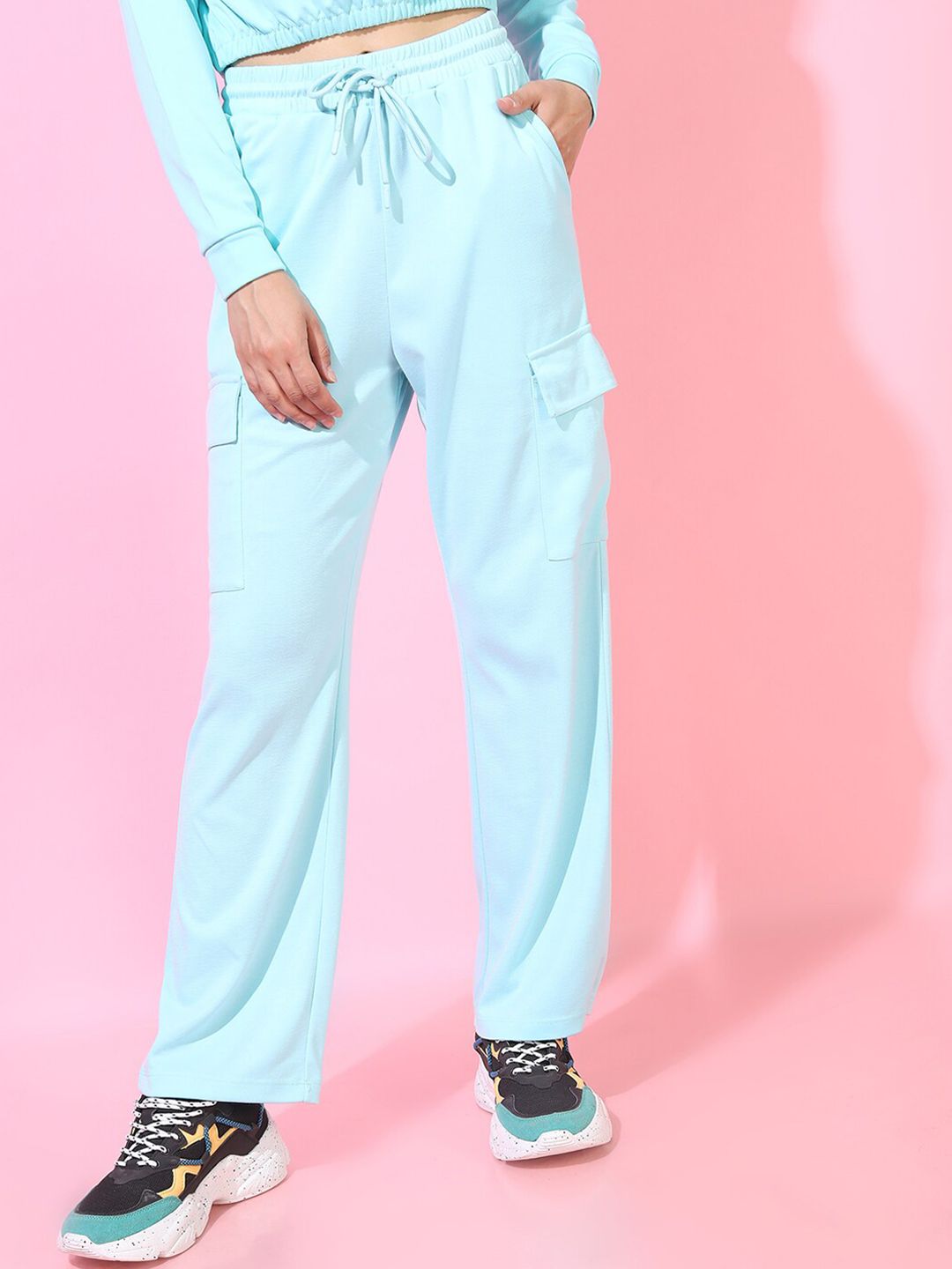 Tokyo Talkies Women Blue Solid Trousers Price in India