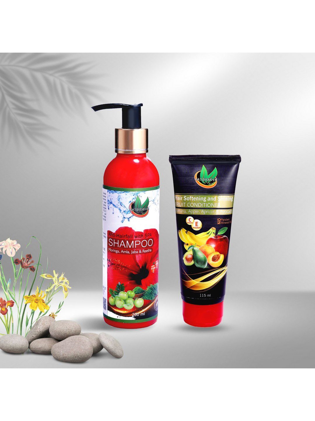 NatureNova Herbals Anti-Hairfall Shampoo & Fruit Conditioner Combo Price in India