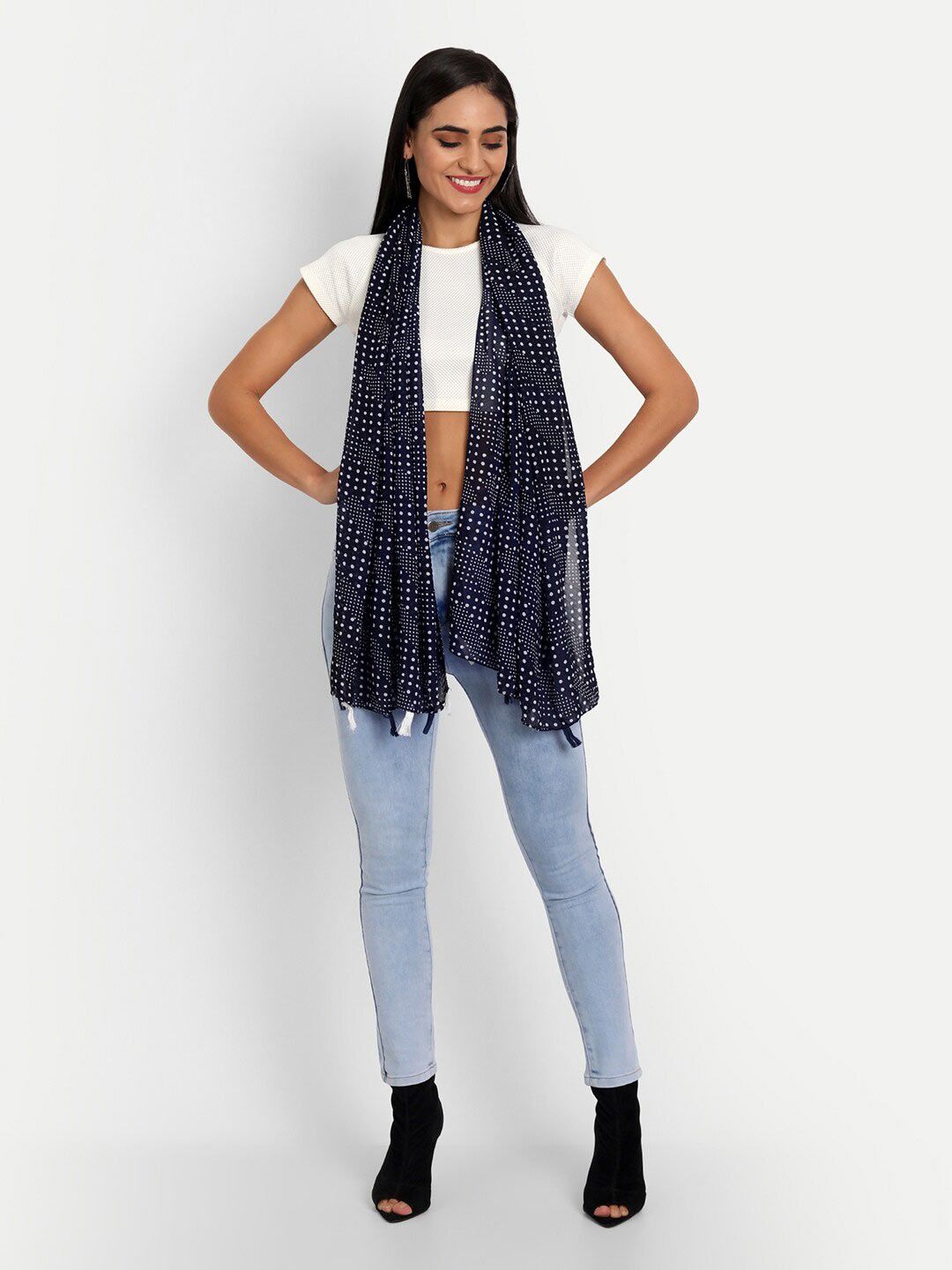 Wicked Stitch Women Blue Scarves Price in India