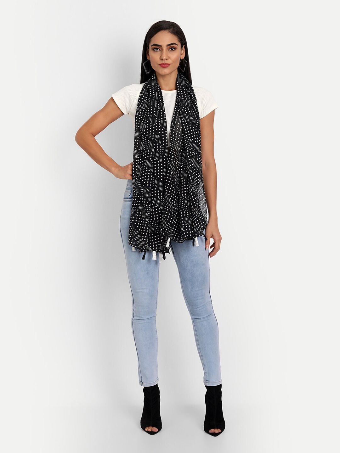 Wicked Stitch Women Black Scarves Price in India