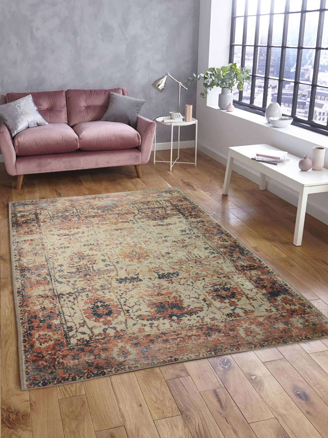 Athome by Nilkamal Rust Colored Printed Classic Carpets Price in India