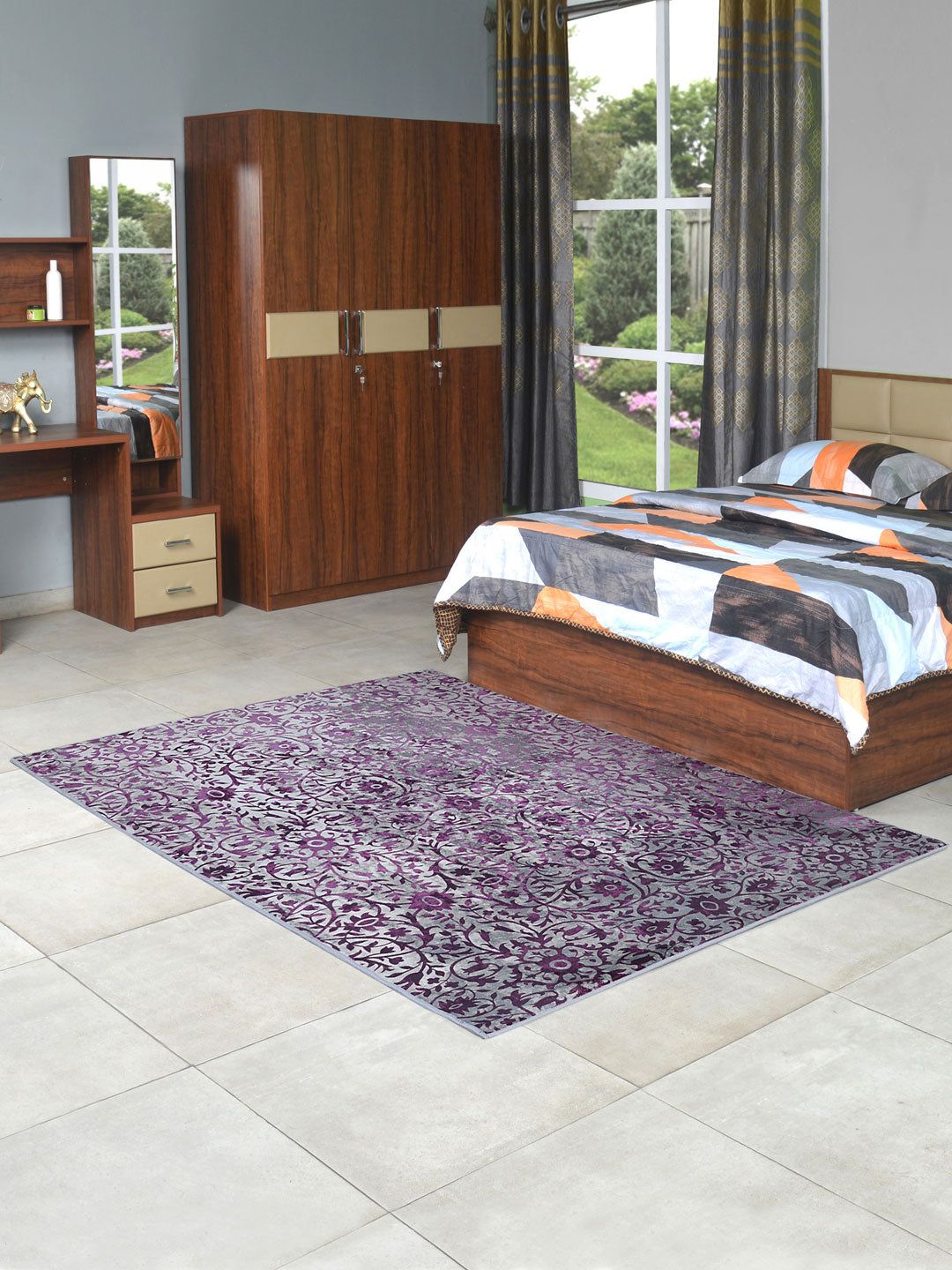 Athome by Nilkamal Purple Printed Carpets Price in India
