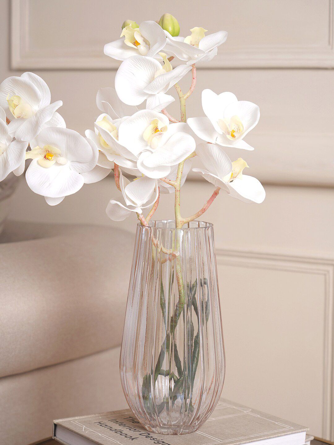 Pure Home and Living Brown Solid Glass Flower Lustre Vase Price in India