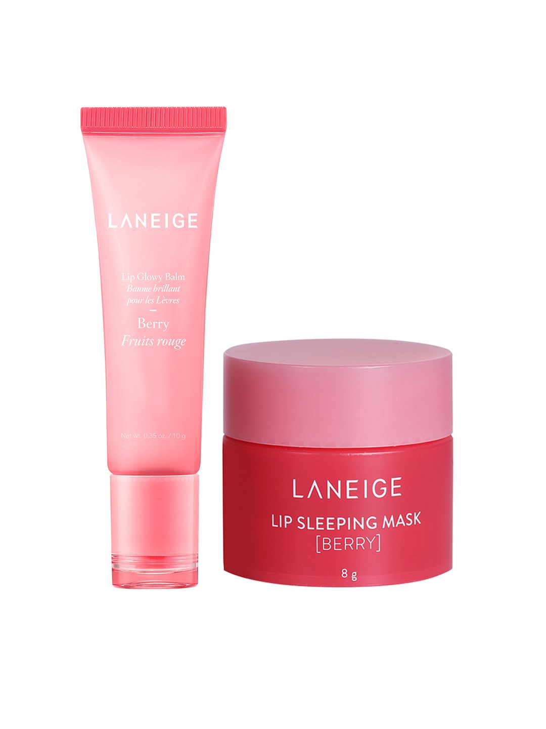 LANEIGE Set of Lip Sleeping Mask - Berry 8 g & Lip Glowy Balm - Berry Fruits Rouge 10 g Price in India