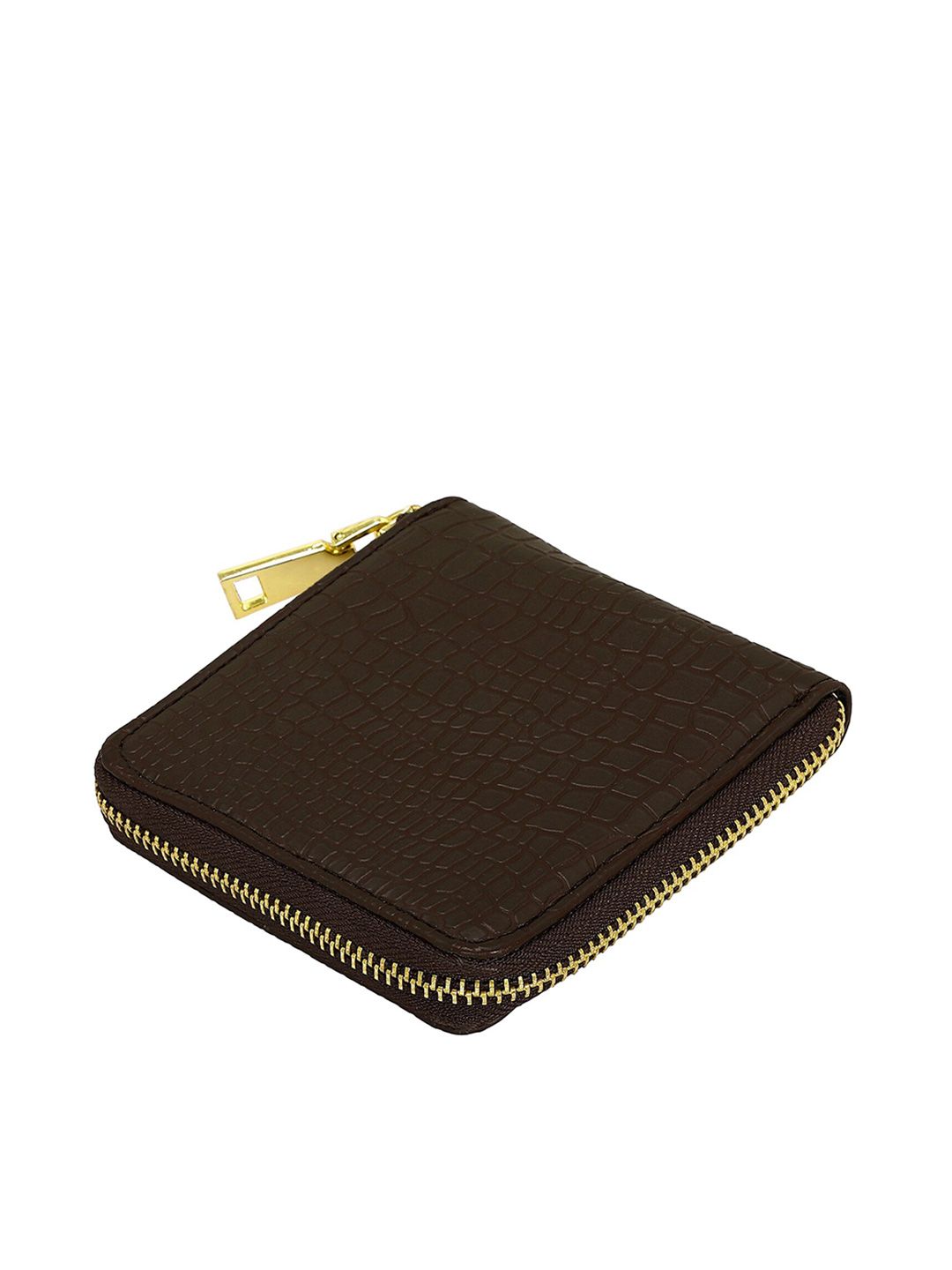 KLEIO Women Brown PU Zip Around Wallet Price in India