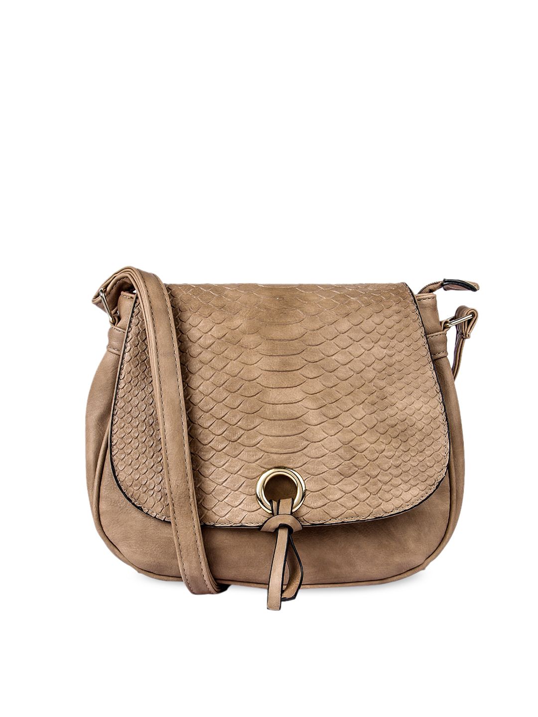 KLEIO Copper-Toned Textured PU Structured Sling Bag Price in India