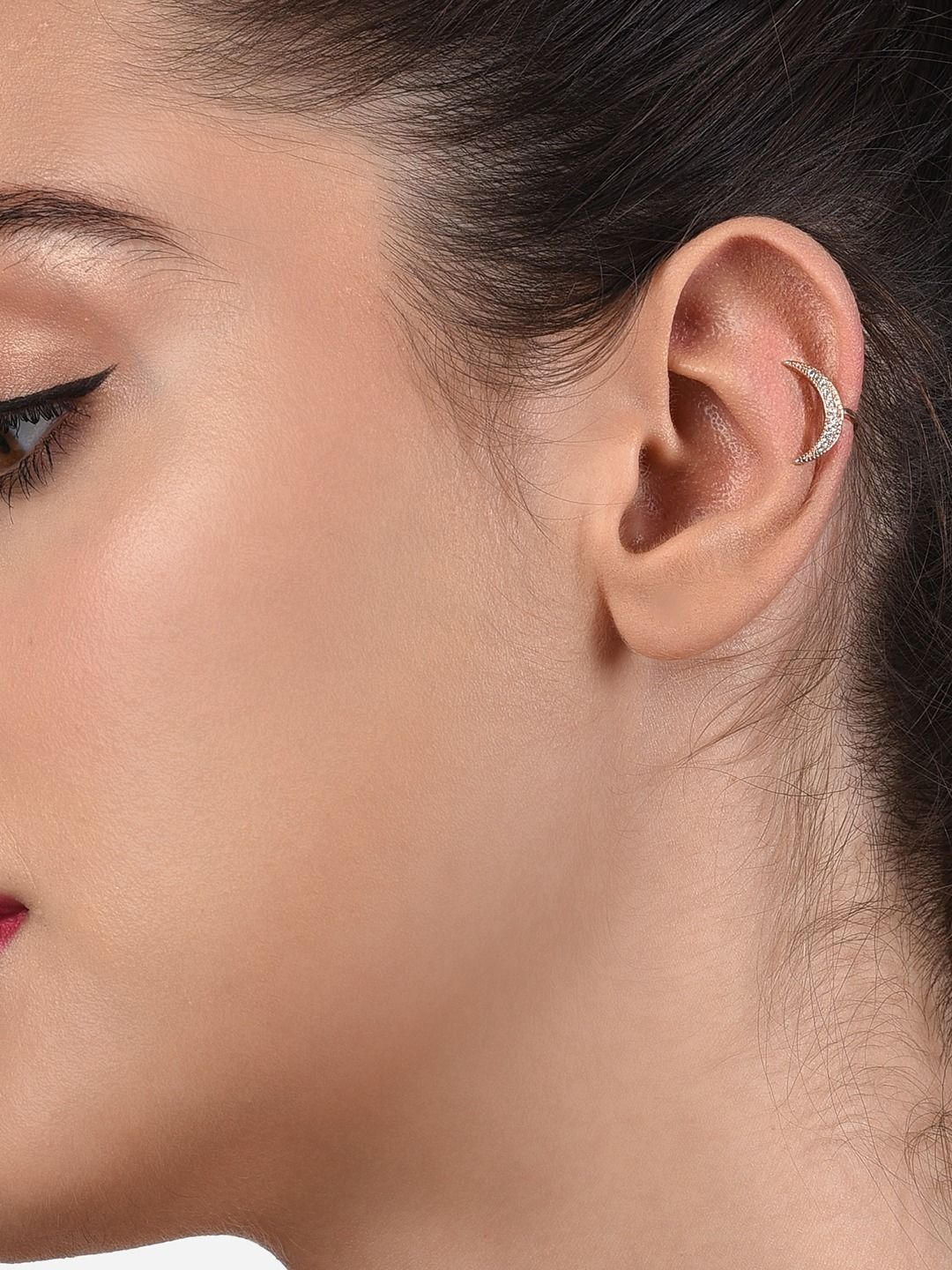 AMI Rose Gold-Plated Contemporary Ear Cuff Earrings Price in India