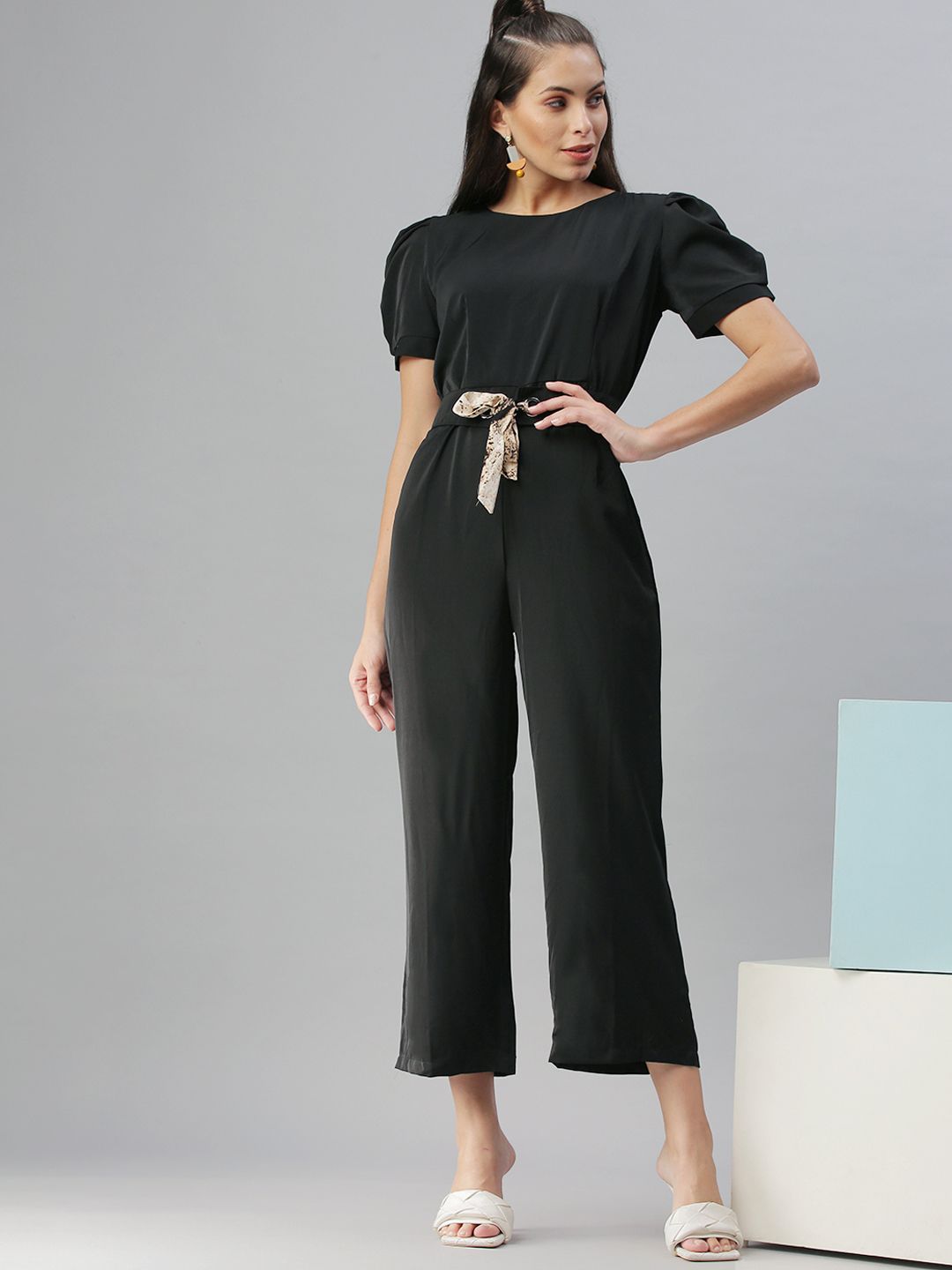 SHOWOFF Black Culotte Jumpsuit Price in India