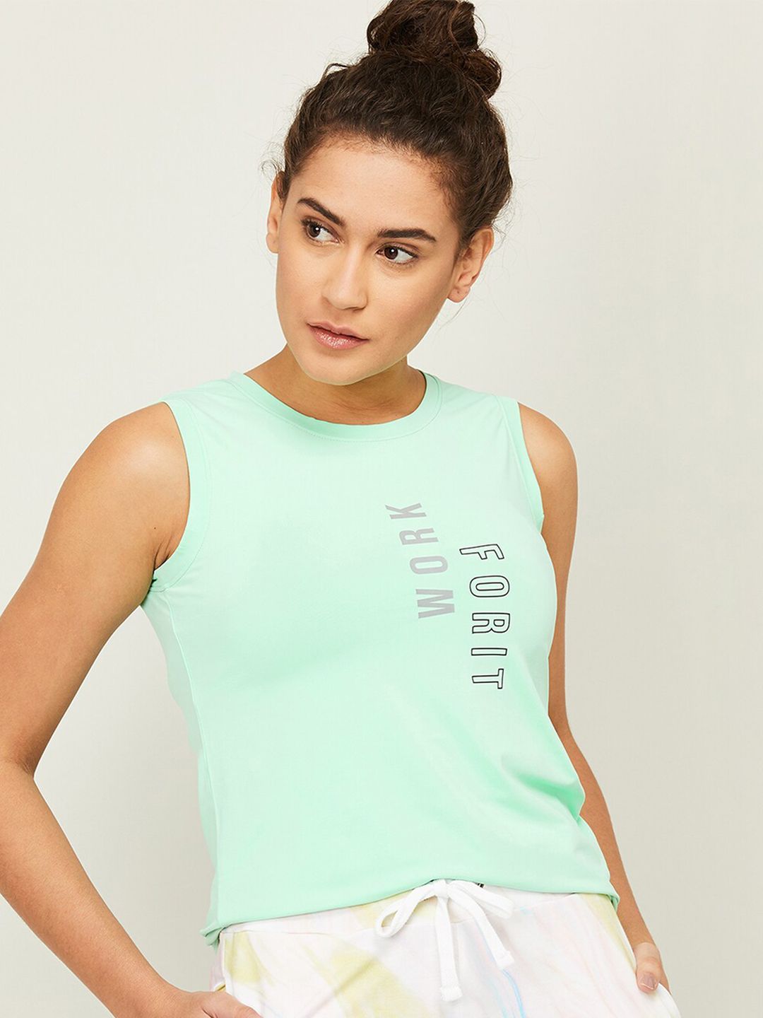 Kappa Women Green Typography Printed T-shirt Price in India
