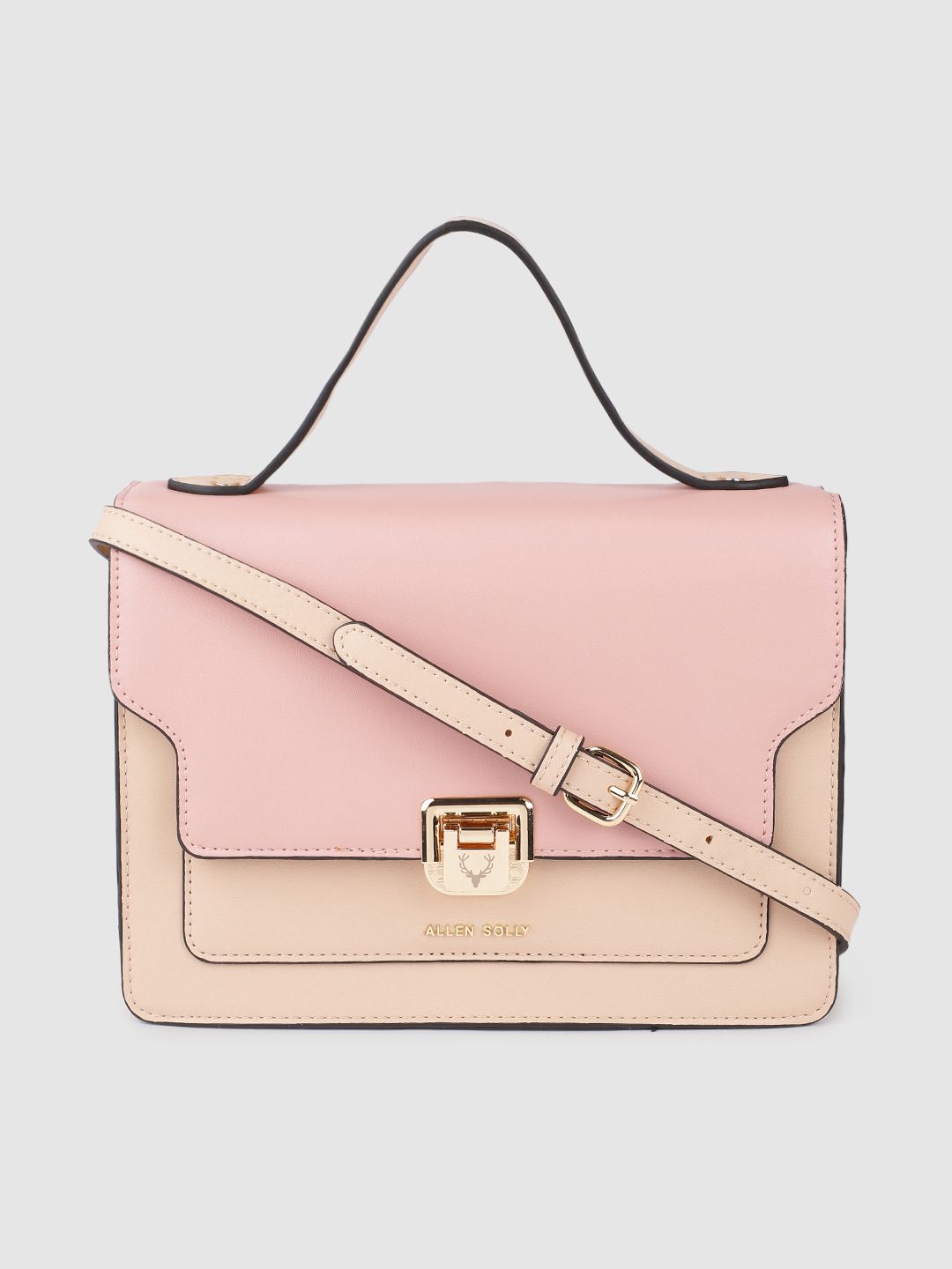 Allen Solly Pink PU Structured Sling Bag Price in India