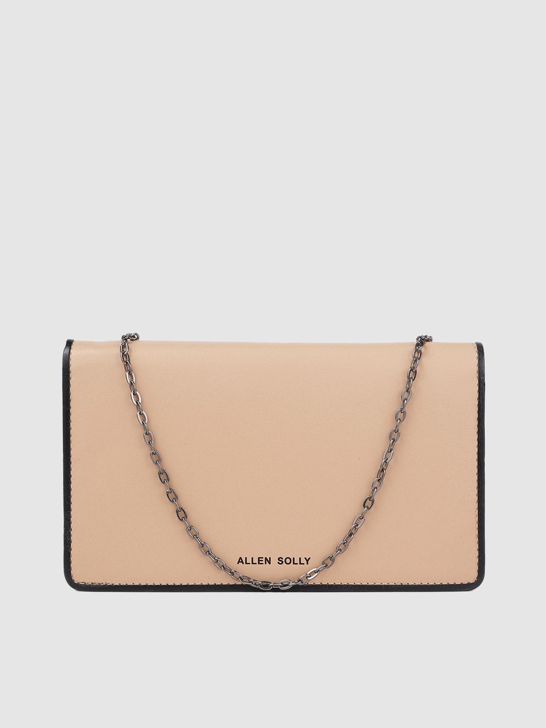 Allen Solly Beige Solid Structured Sling Bag Price in India