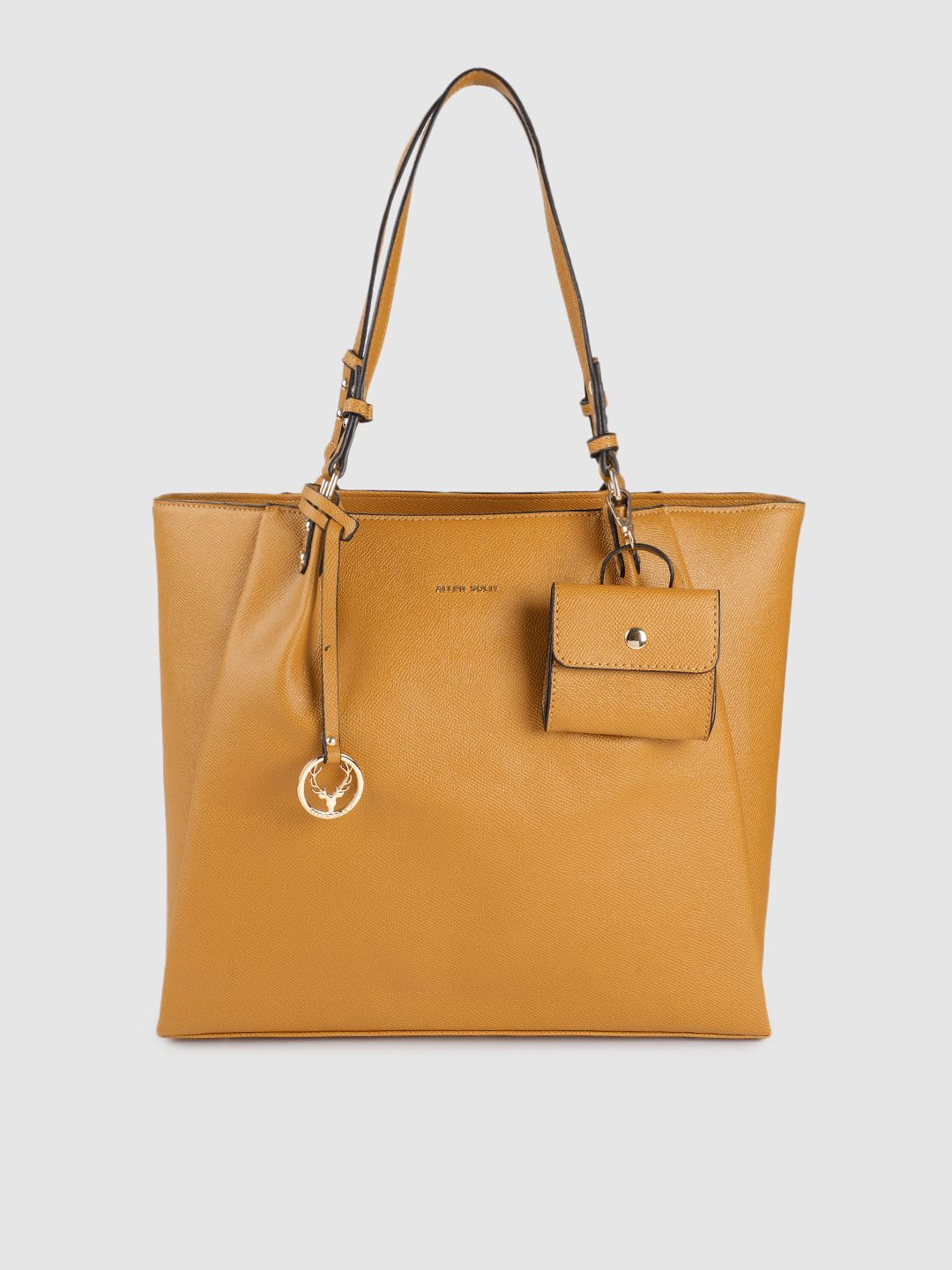 Allen Solly Mustard PU Structured Shoulder Bag Price in India