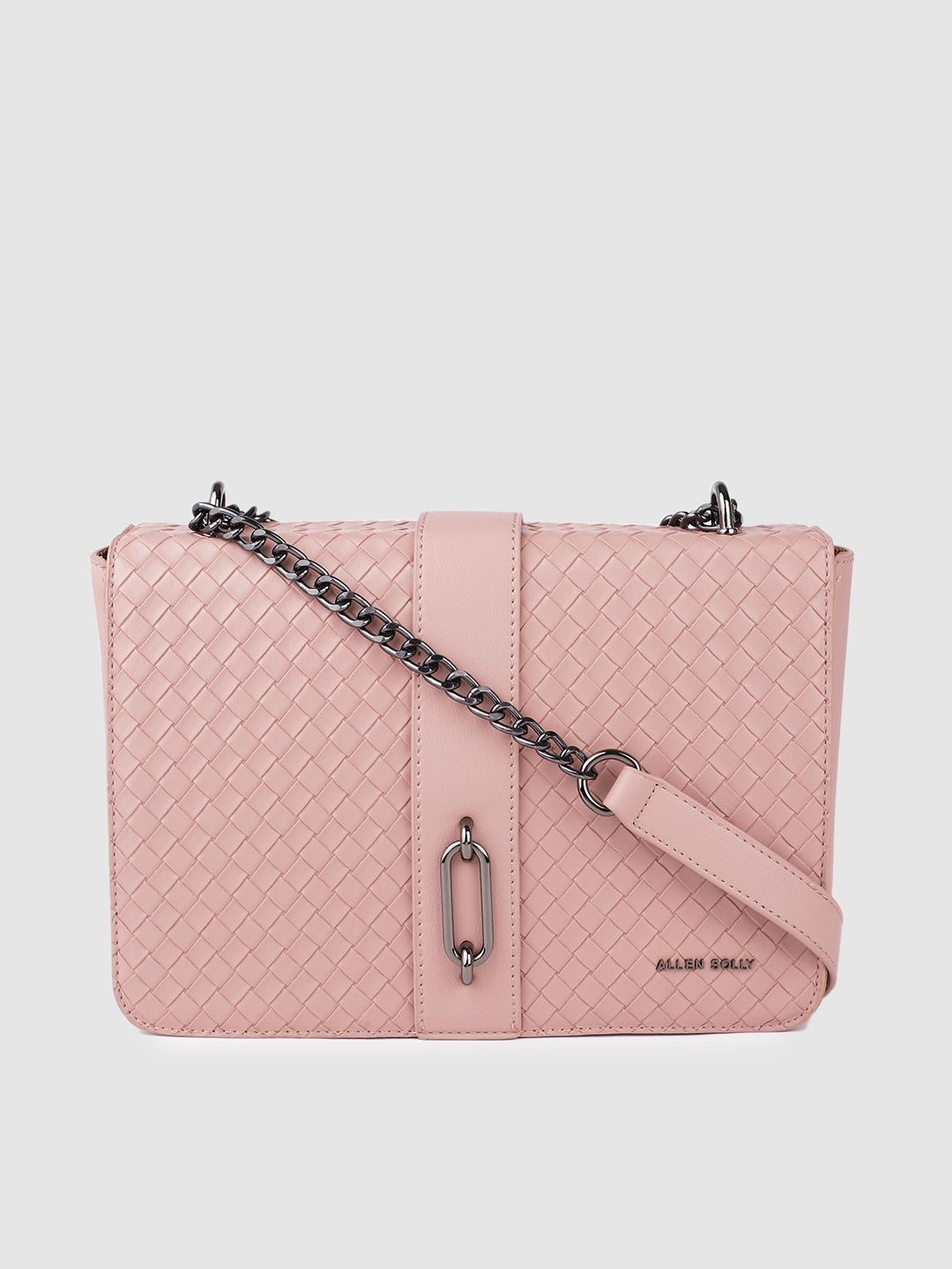 Allen Solly Pink PU Structured Sling Bag Price in India