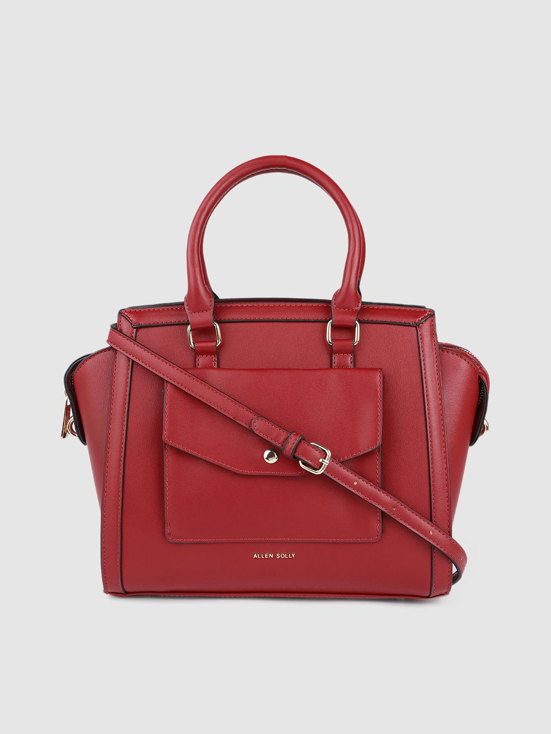 Allen Solly Burgundy PU Structured Handheld Bag Price in India