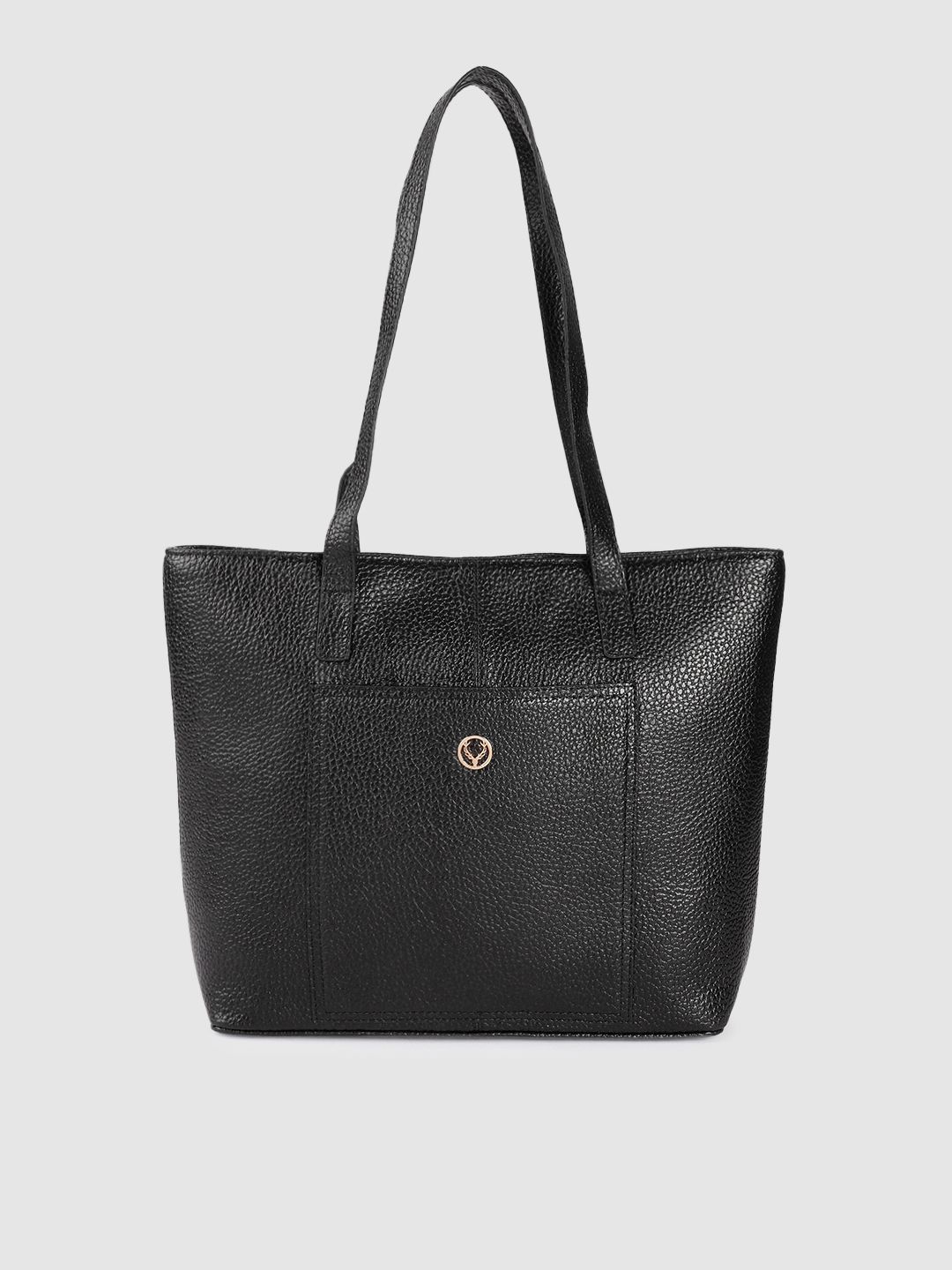 Allen Solly Black Textured PU Structured Shoulder Bag Price in India