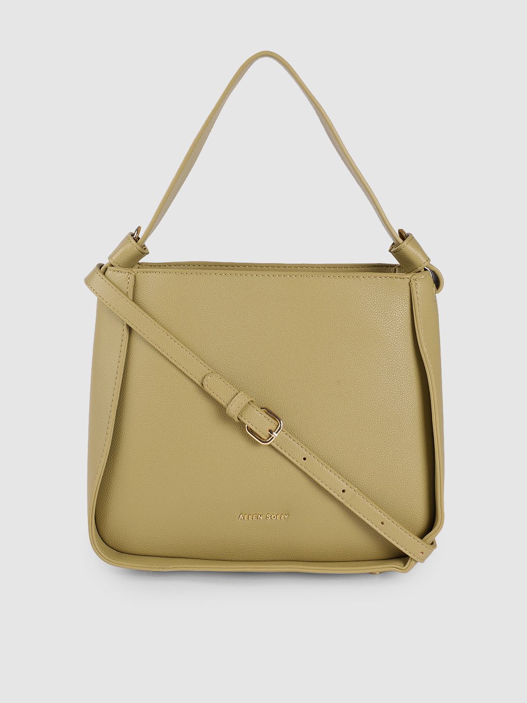 Allen Solly Olive Green PU Structured Handheld Bag Price in India