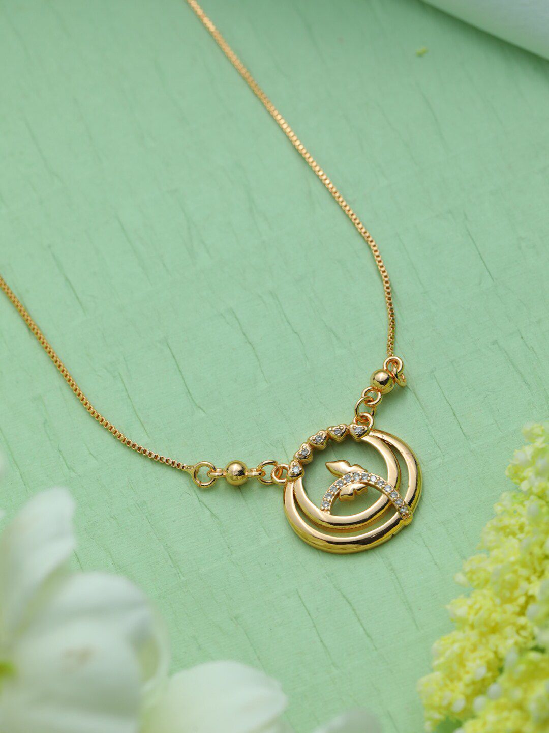 Priyaasi Rose Gold Brass Rose Gold-Plated Necklace Price in India