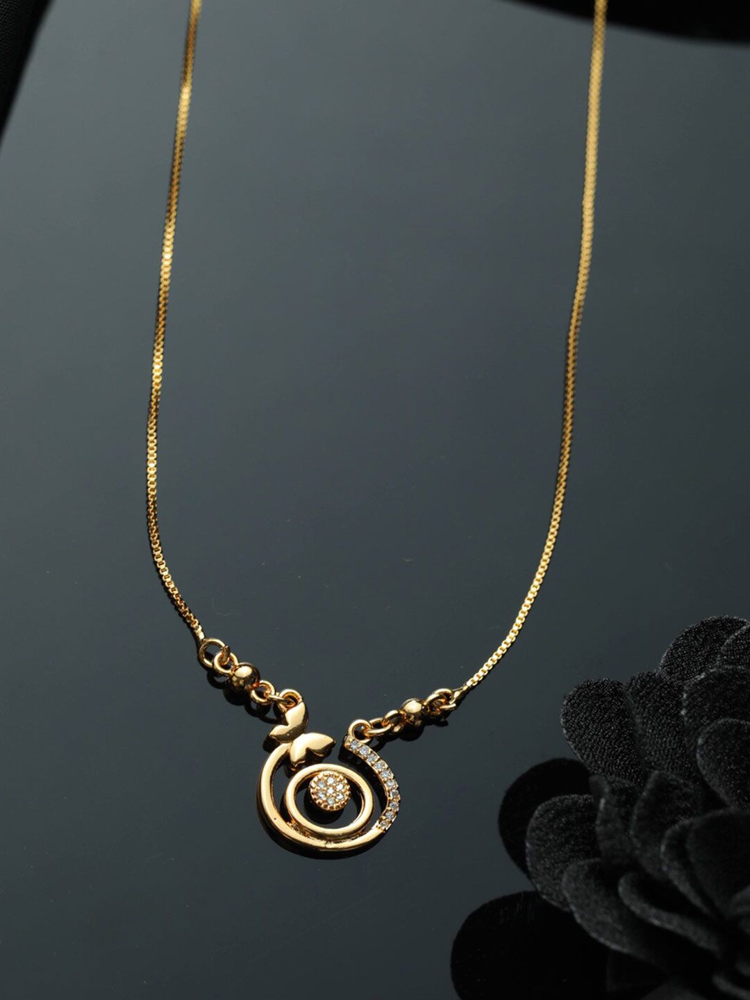 Priyaasi Rose Gold Brass Rose Gold-Plated Necklace Price in India