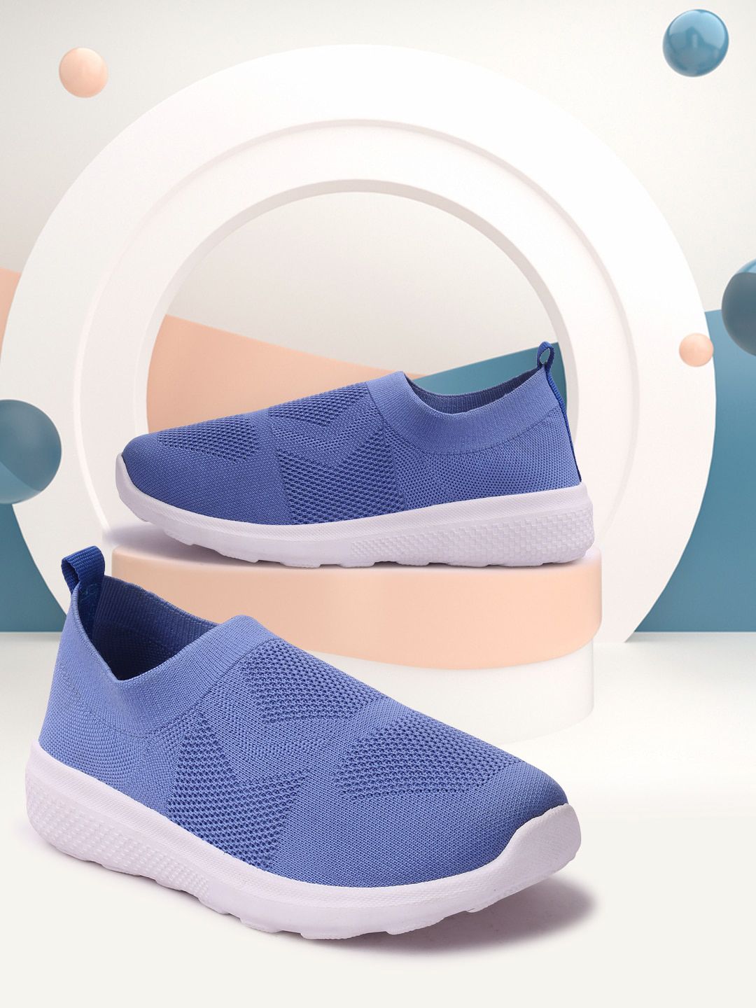 Mast & Harbour Women Blue Woven Design Slip-On Sneakers Price in India